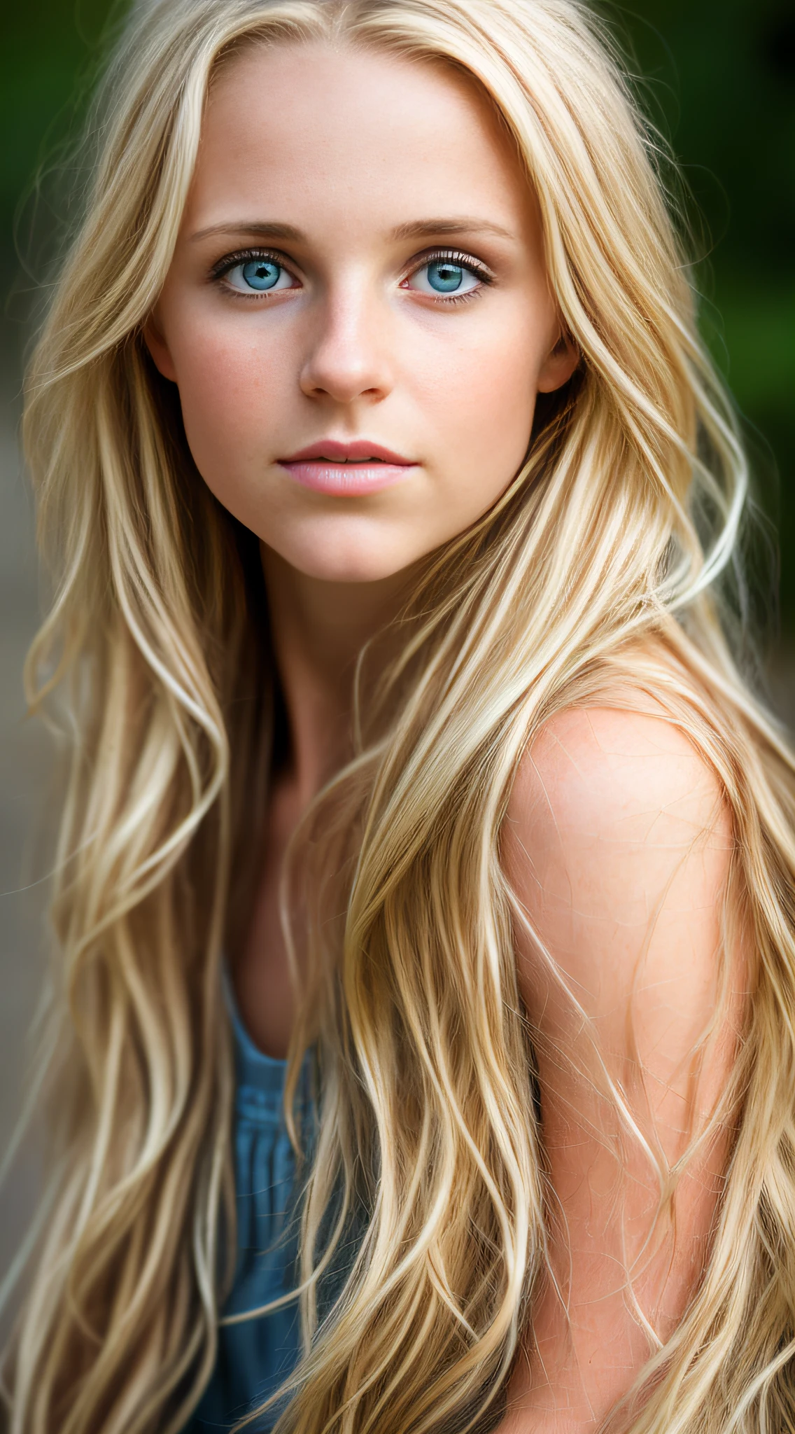 realistic photo of an 18-year-old girl, blonde hair, (8k extremely detailed CG unit wallpaper), photo of the most beautiful artwork in the world, professional majestic (photograph by Steve McCurry), 8k uhd, dslr, soft lighting, high quality, film grain, sharp focus Fujifilm XT3, f 5.6, high detail, sharp focus, dramatic, (looking at the viewer:  1.2), (natural light)