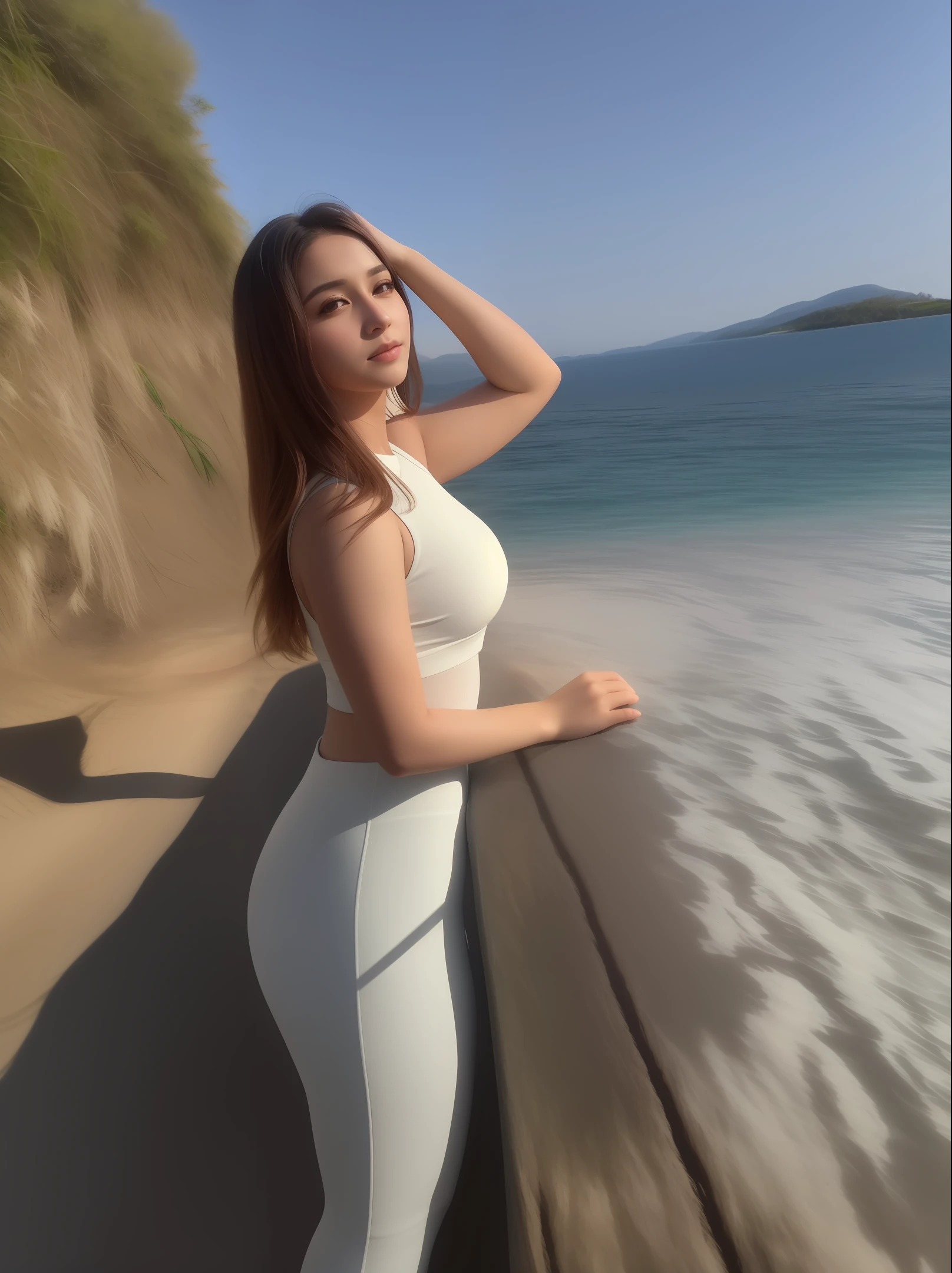mulher fitness, Mulher magra fitness,Mulher linda de cabelo liso longo, cabelo castanho escuro com detalhes loiro,Mulher com cintura fina,realismo ultra HD, detalhes de realismo,alta definição, imagem ultra realista, imagem HD, Full HD, Full definição, realismo, qualidade ultra realista, fotografia,foto profissional, 8K, cinematic lighting, photographic, Eastman Kodak Color Negative film 5251 50T shot on panavision super ps . no arms,light through the mist morning fog, highly detailed, photorealistic portrait, bright studio setting, studio lighting, crisp quality and light reflections, unreal engine 5 quality render, realistic face,naturals body figure on instagram, full body shot, telephoto lens, 50mm,portrait of Indian village woman at a gathering in the forests of Himachal Pradesh, Cinematic, Photoshoot, Shot on 25mm lens, Depth of Field, Tilt Blur, Shutter Speed 1/1000, F/22, White Balance, 32k, Super-Resolution, Pro Photo RGB, Half rear Lighting, Backlight, Dramatic Lighting, Incandescent, Soft Lighting, Volumetric, Conte-Jour, Global Illumination, Screen Space Global Illumination, Scattering, Shadows, Rough, Shimmering, Lumen Reflections, Screen Space Reflections, Diffraction Grading, Chromatic Aberration, GB Displacement, Scan Lines, Ambient Occlusion, Anti-Aliasing, FKAA, TXAA, RTX, SSAO, OpenGL-Shader’s, Post Processing, Post-Production, Cell Shading, Tone Mapping, CGI, VFX, SFX, insanely detailed and intricate, hyper maximalist, elegant, dynamic pose, photography, volumetric, ultra-detailed, intricate details, super detailed, ambient –uplight –v 4 –q 2 --auto --s2