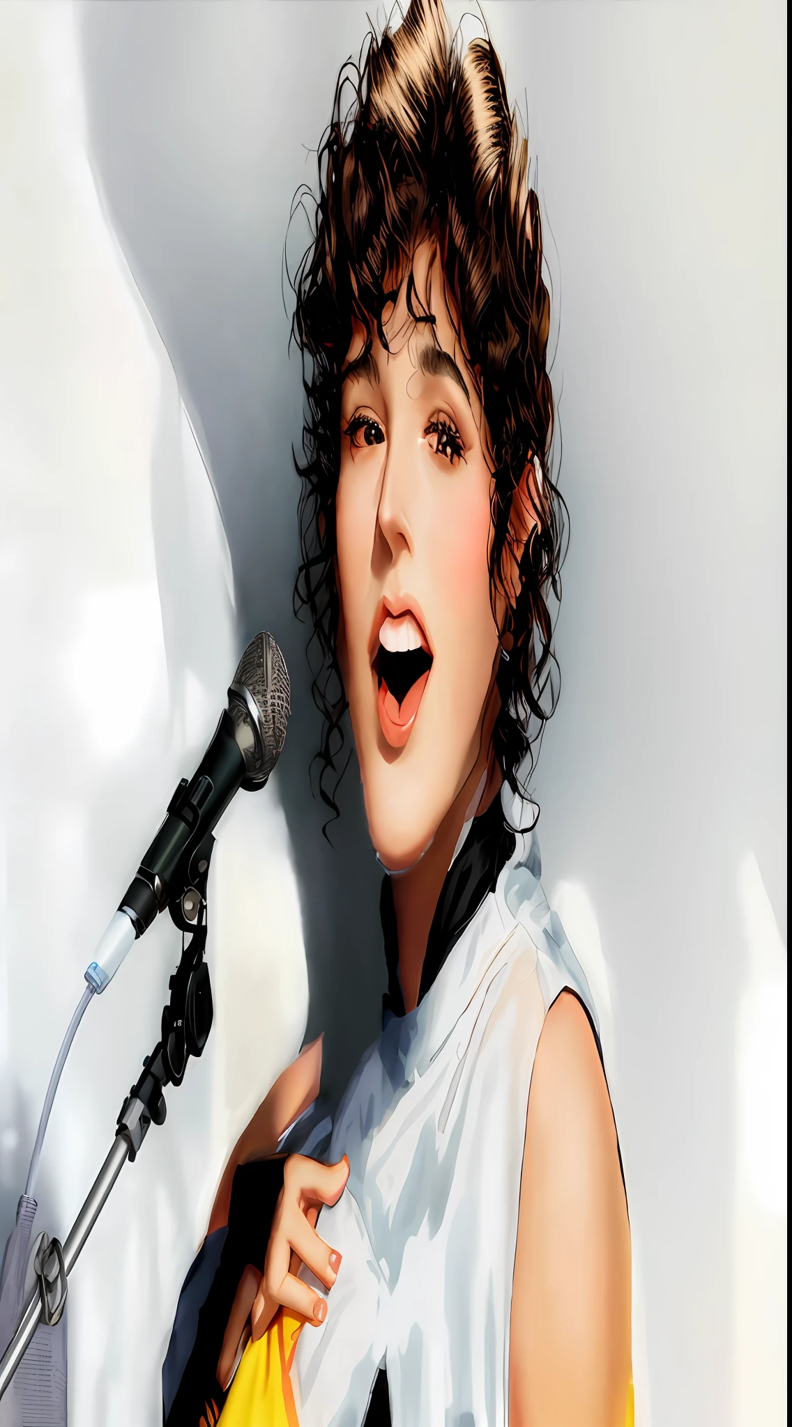 Woman with curly hair and a black top talking into the microphone, Ripley, Malika Favre, Laure Lipton, Sigourney Weaver, Sigourney Weaver Smiling age 2 5, Olivia de Bernardinis, Jean Deville, Adi Meyers, Syd, Sandra Chevier, ( Greg Rutkowski ), P Cattaneo, Christina Kritkou, Femme, cassia eller, singer cassia eller, Brazilian