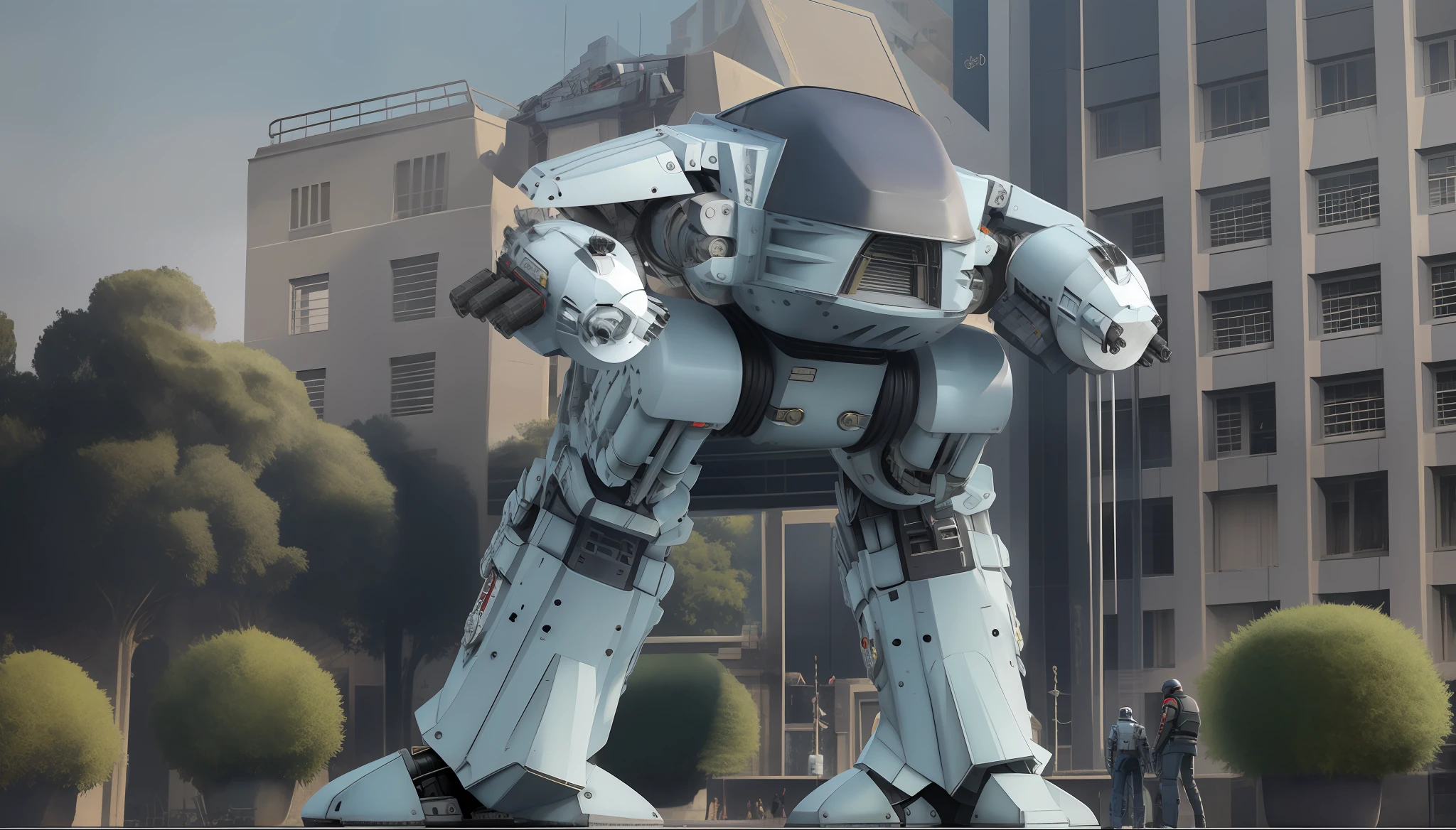 A titan, it's a giant robot 100 meters combines cathedral on the shoulders, is not gudam