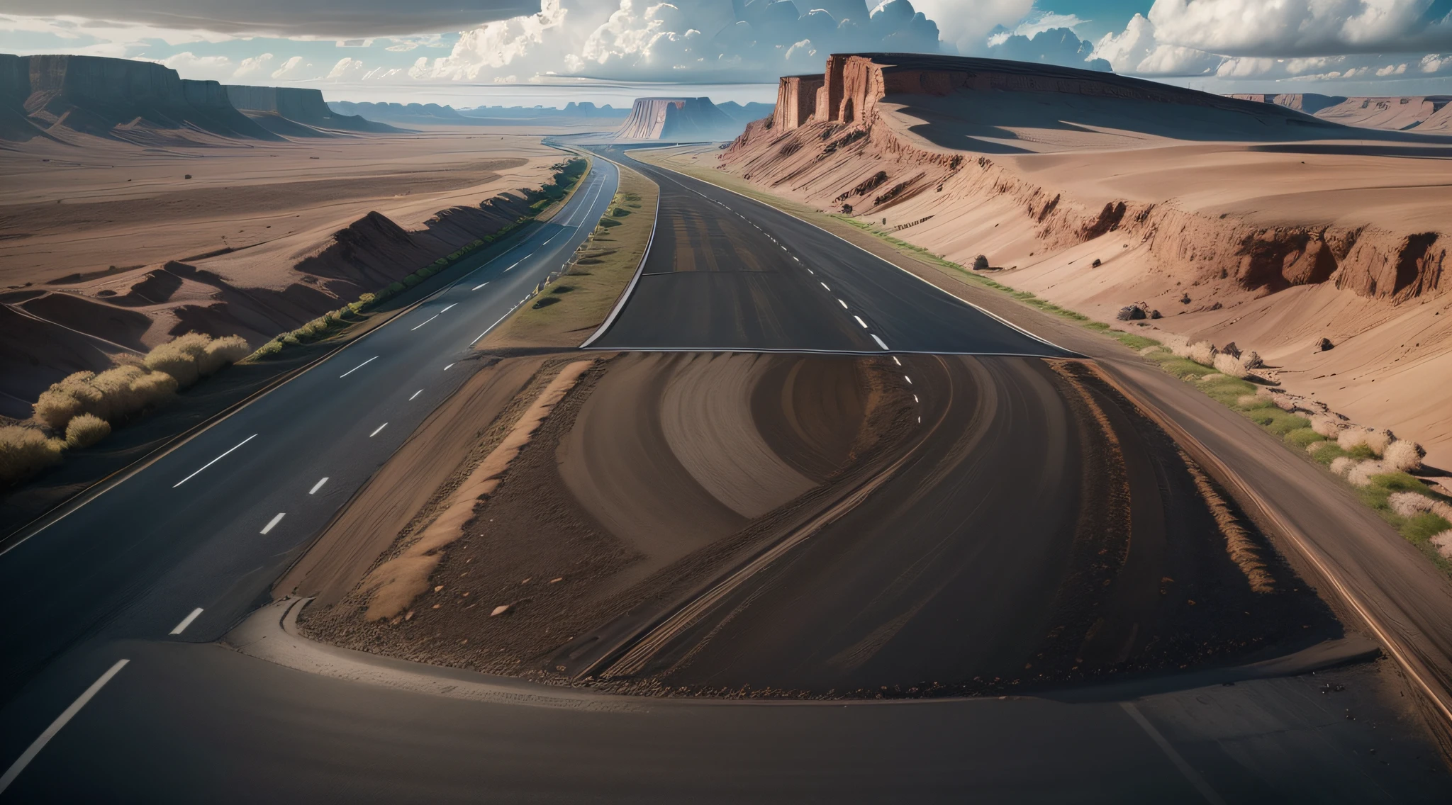 Tesla model 3 traveling a long road, with a map photo on the upper right side of the image