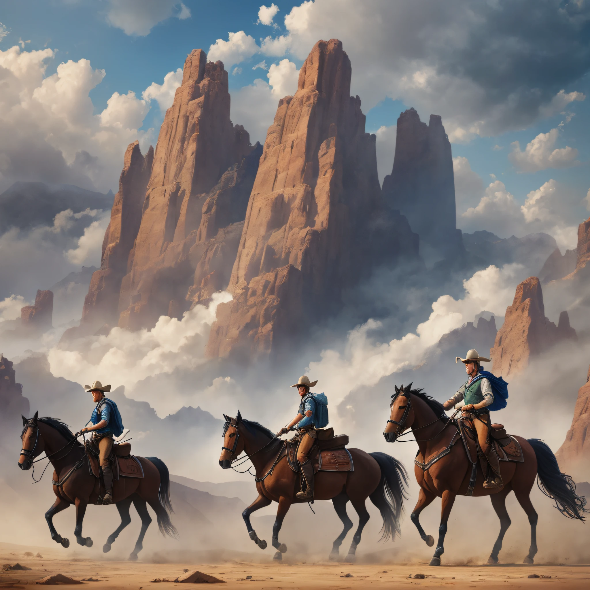 seen from the front a line of riders on horseback, watercolor, Digital painting, rendered in Arnold, rendered in Corona, 4K HD Matte Digital Painting, 8K Matte Painting, 8K Matte Painting, minimalist --auto --s2
