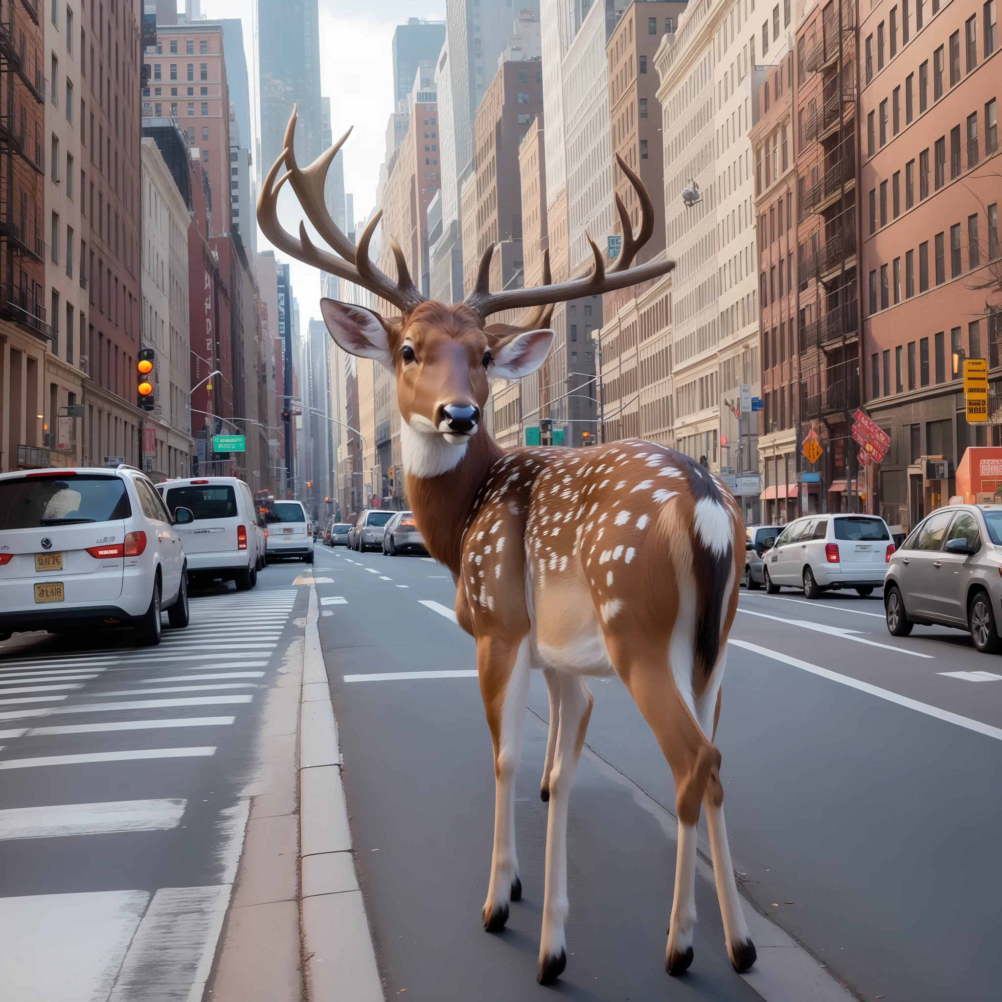 Deer on a New York street