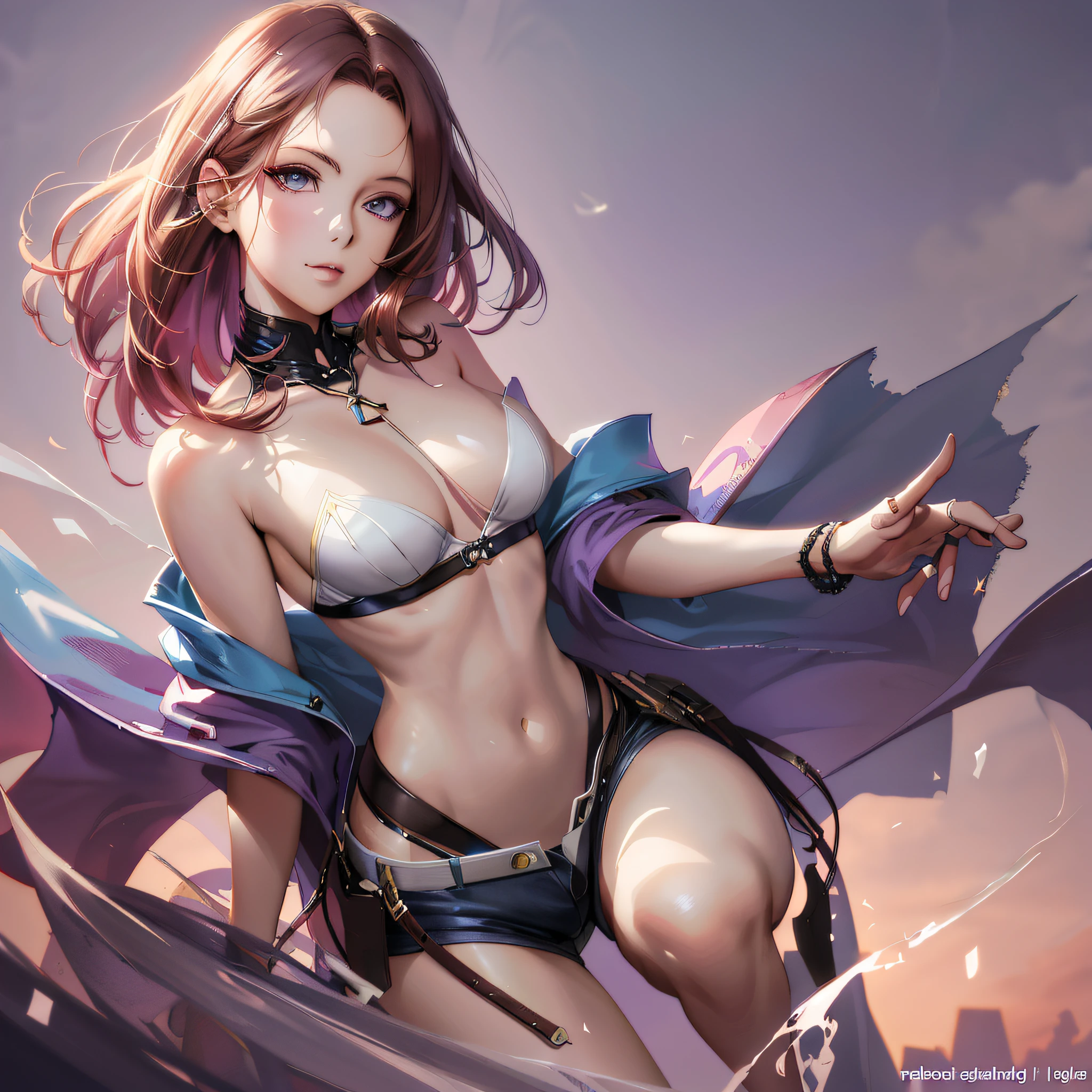 anime girl with purple hair and a purple cape posing for the camera, extremely detailed artgerm, ig model | artgerm, ! dream artgerm, style artgerm, artgerm on artstation pixiv, artgerm. anime illustration, wlop | artgerm, style of artgerm, seductive anime girl, by Yang J