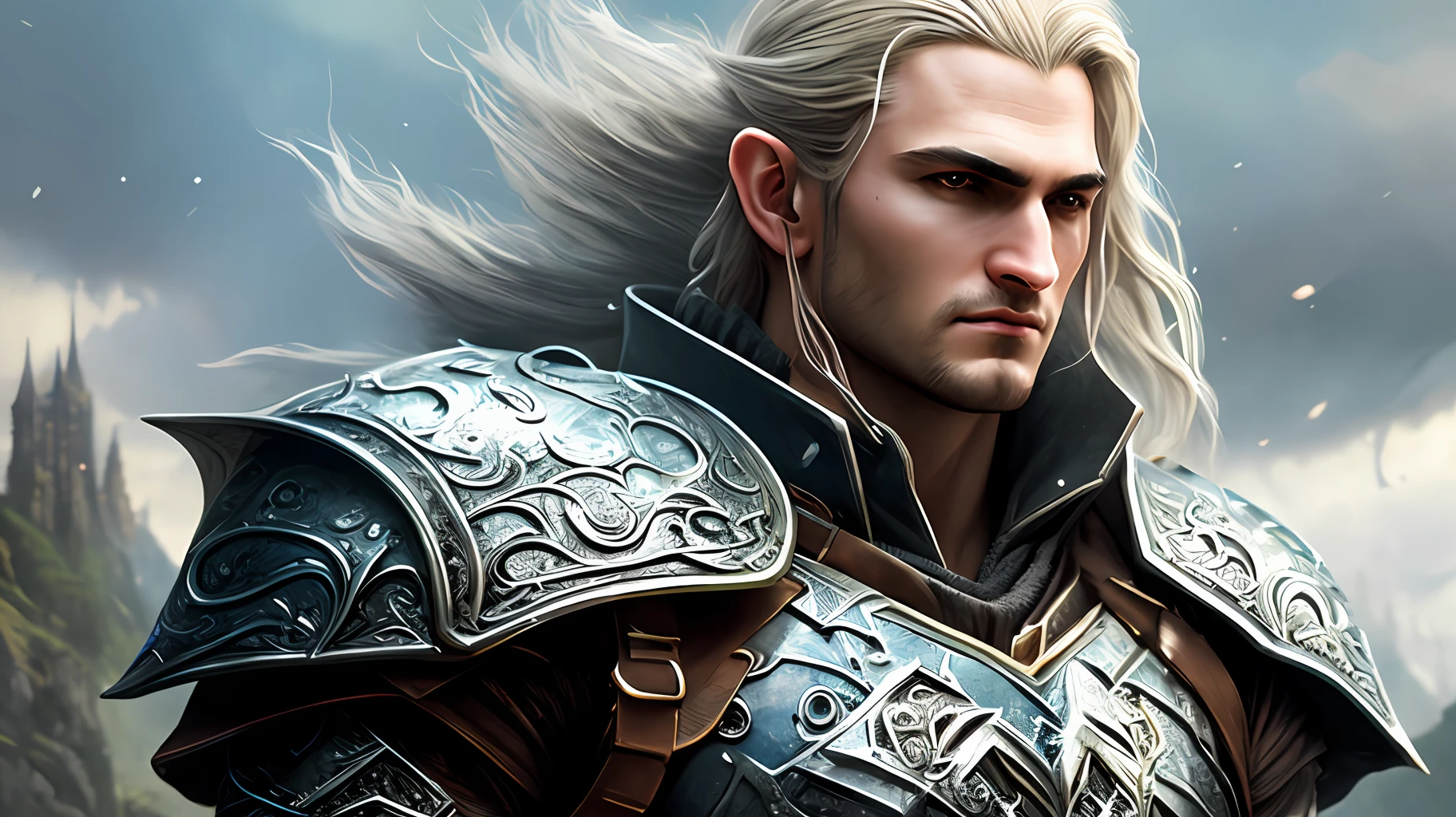 High detail RAW color art, animation,
Legolas from LOTR as Arthas Menethil, (clean face), ((platemail armor)),  cape with chain, (elven ears),  battle on volcano
mane of black hairs, fight, londsword in hand,
sky on background, high detailed face,
magical atmosphere, (muscle), (detailed skin, skin texture), intricately detailed, fine details, hyperdetailed, raytracing, subsurface scattering, diffused soft lighting, shallow depth of field, by (Oliver Wetter)
Atey Ghailan, by Jeremy Mann, Greg Manchess, Antonio Moro, trending on ArtStation, trending on CGSociety, Intricate, High Detail, Sharp focus, dramatic, photorealistic painting art by midjourney and greg rutkowski, bokeh on background