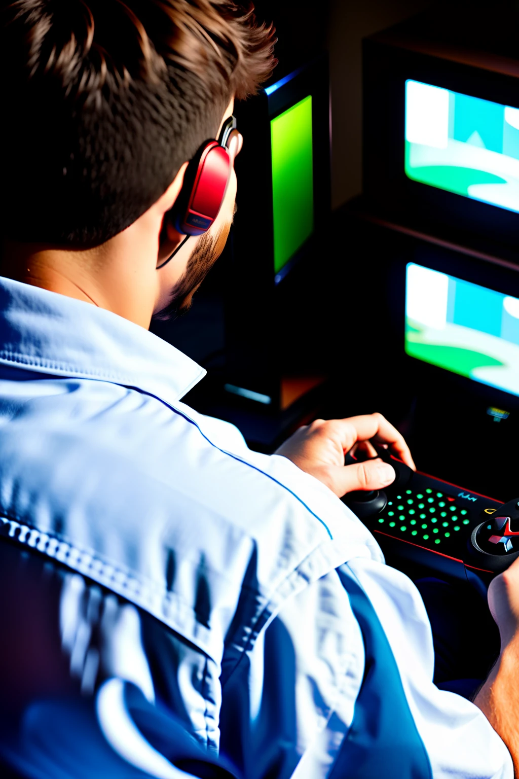 Man playing video game 2260x423