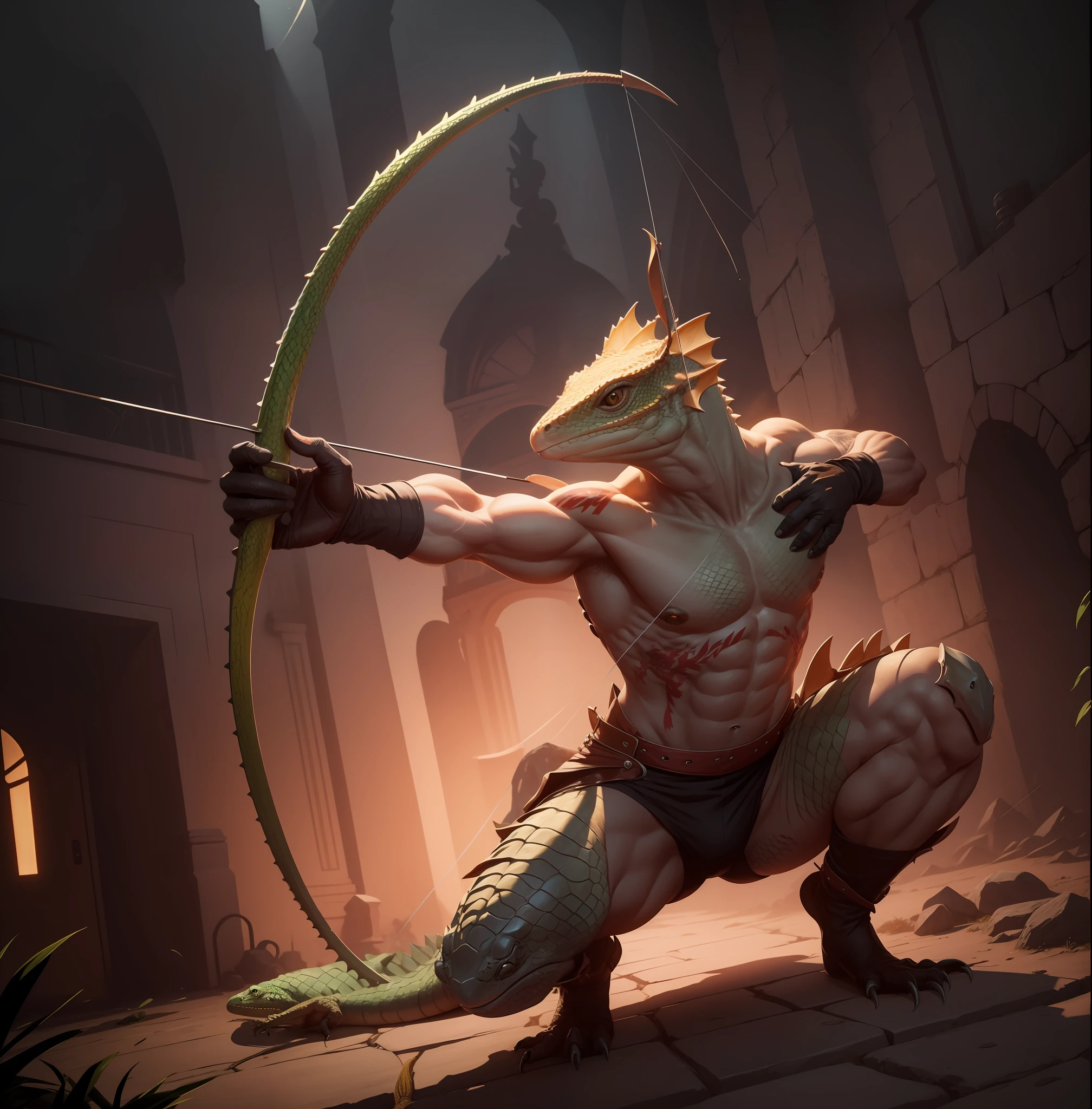 Improve the extremity of the lizard's bow.