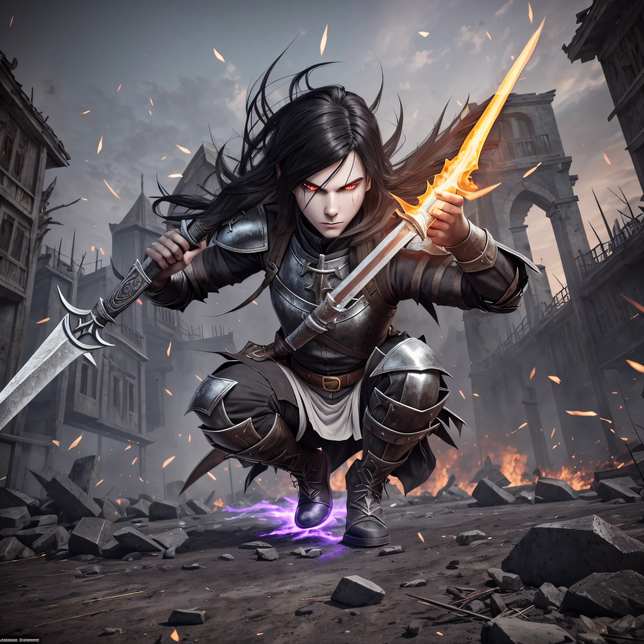 Holding a fire dagger