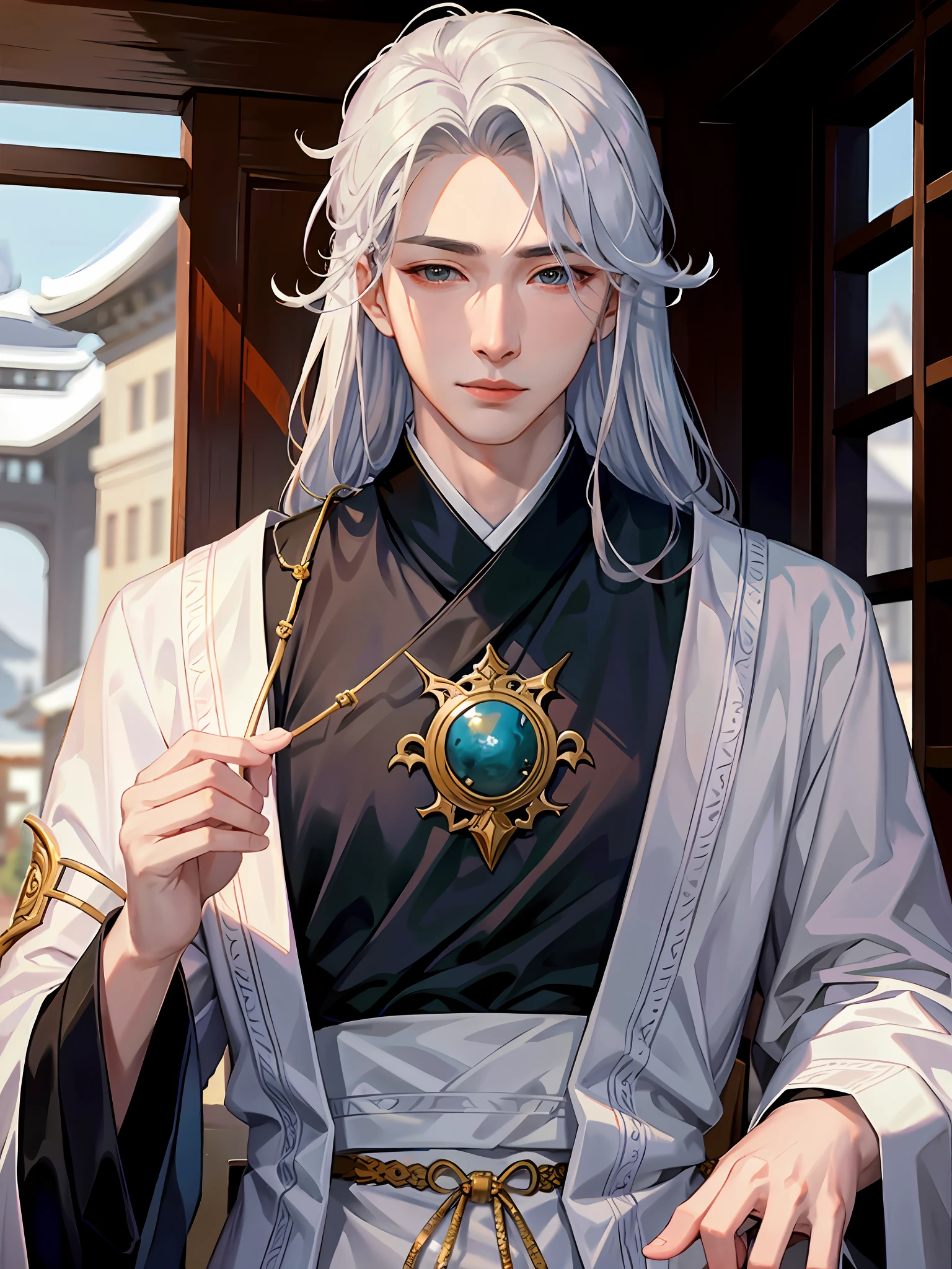 ancient times
 Young man, handsome, temperamental, rich as jade
Sick The face is a little pale, giving people a feeling that the wind chill has not healed.