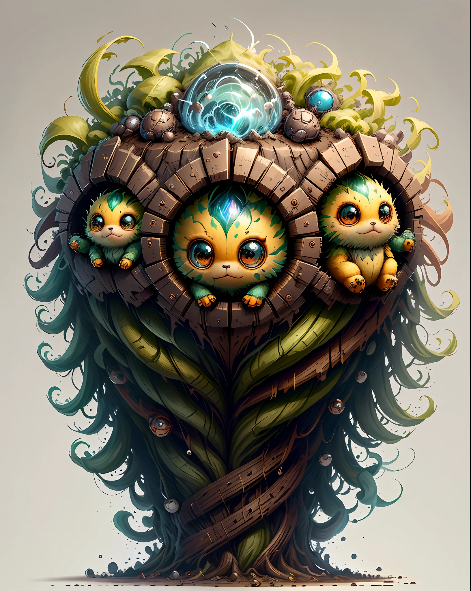 "Create a masterful masterpiece of cute creatures with ultra-detailed concept art inspired by . Utilize Stable Diffusion's power to unleash your inner Cu73Cre4ture programmer and bring your imagination to life!"