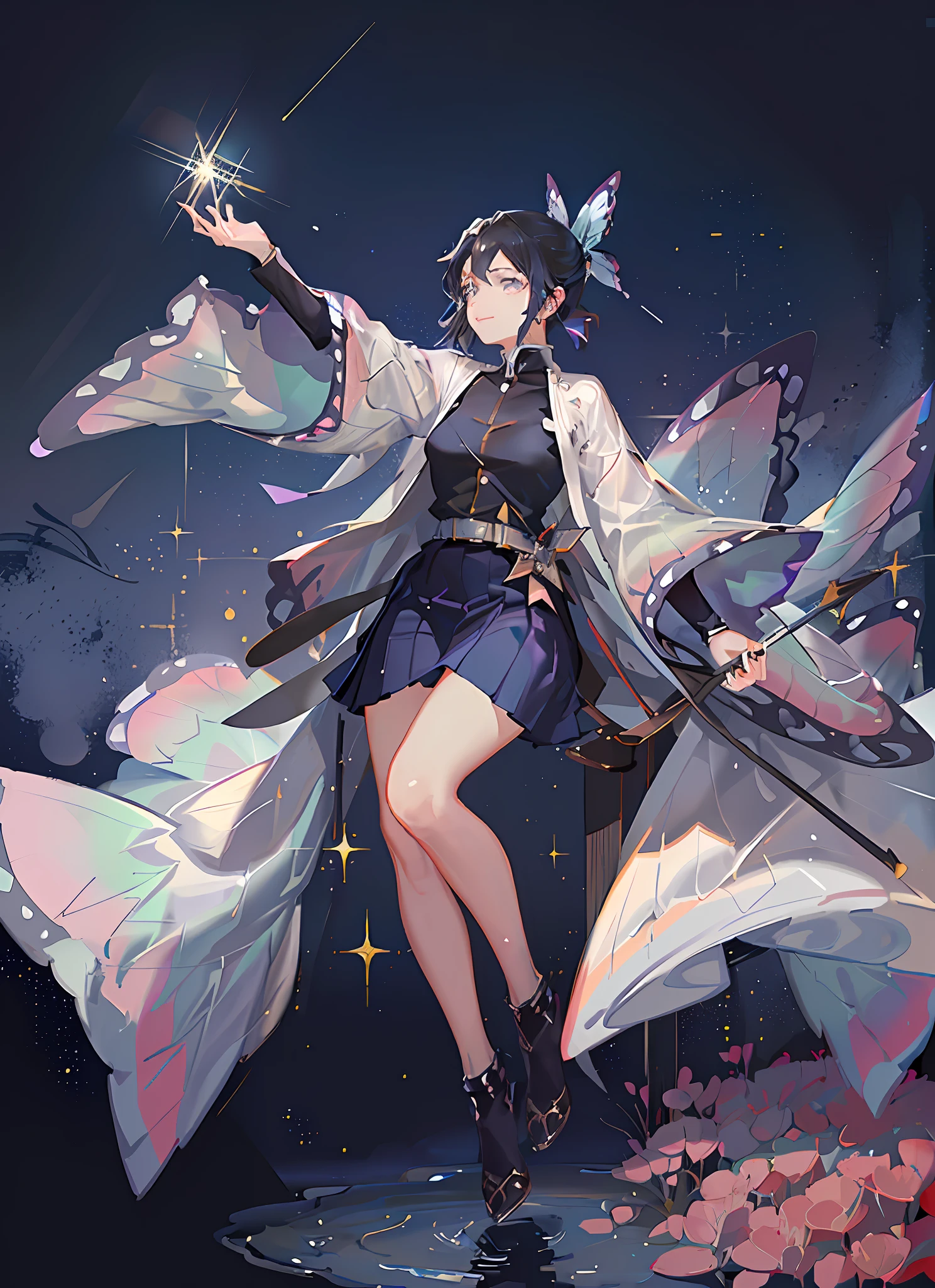 Anime girl with wings and a star in her hand - SeaArt AI
