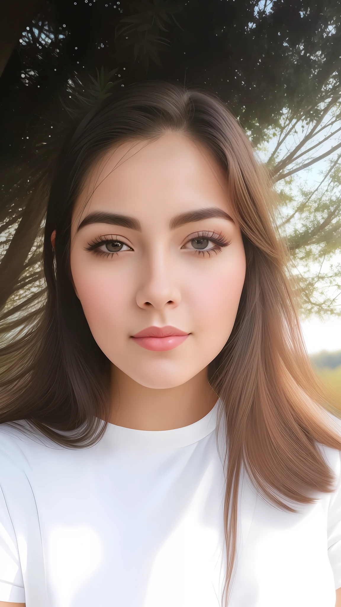 Woman with serene look - closed face - up, black hair and big eyes, headshot profile picture, headshot closeup, high quality portrait 🎨🖌️