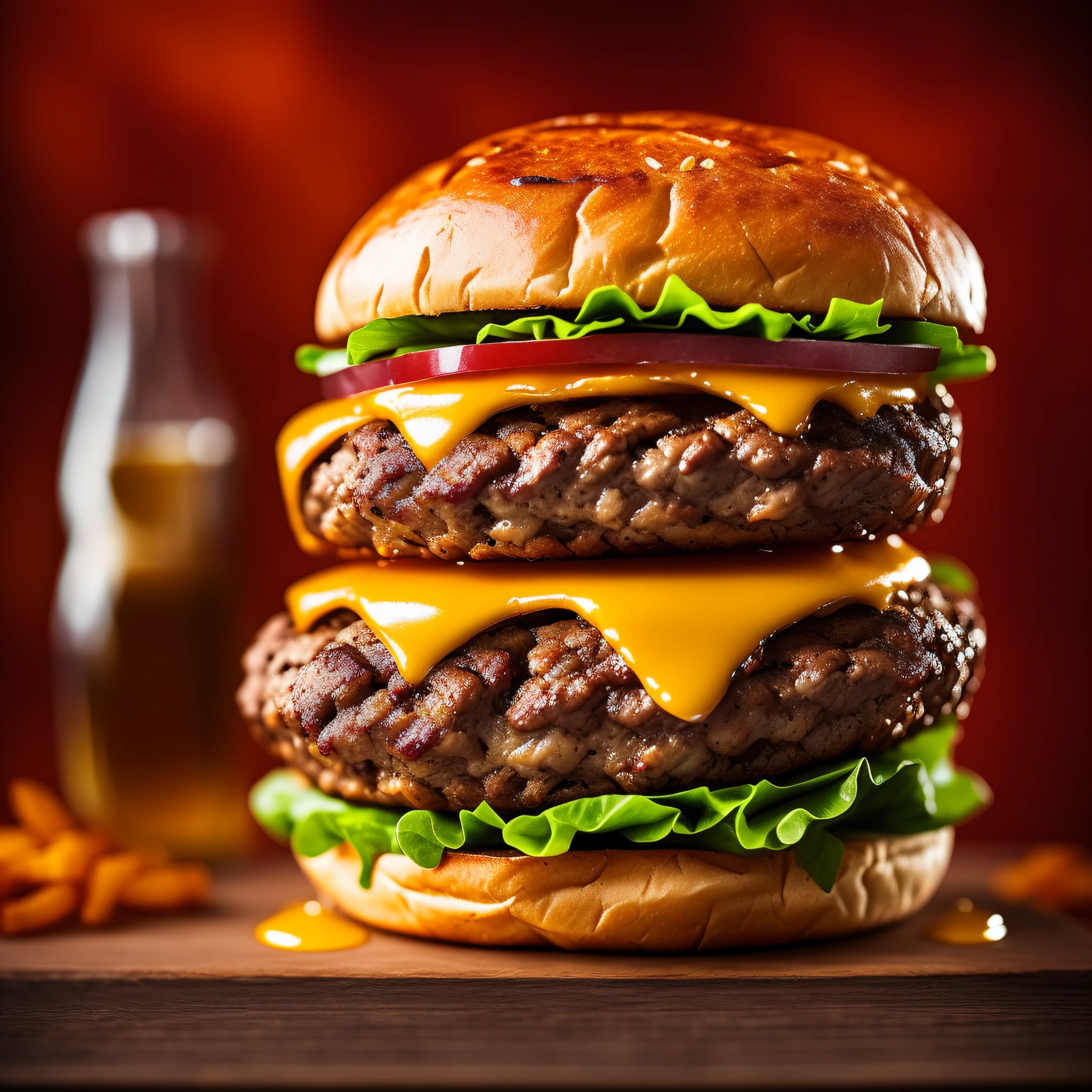 (thorough:intricate), (HDR:1.1), (Cinematic:1.05), (photograph:featured), (thorough:impressive), juicy, (burgers:tasty), (burgers:hot), (lightroom)