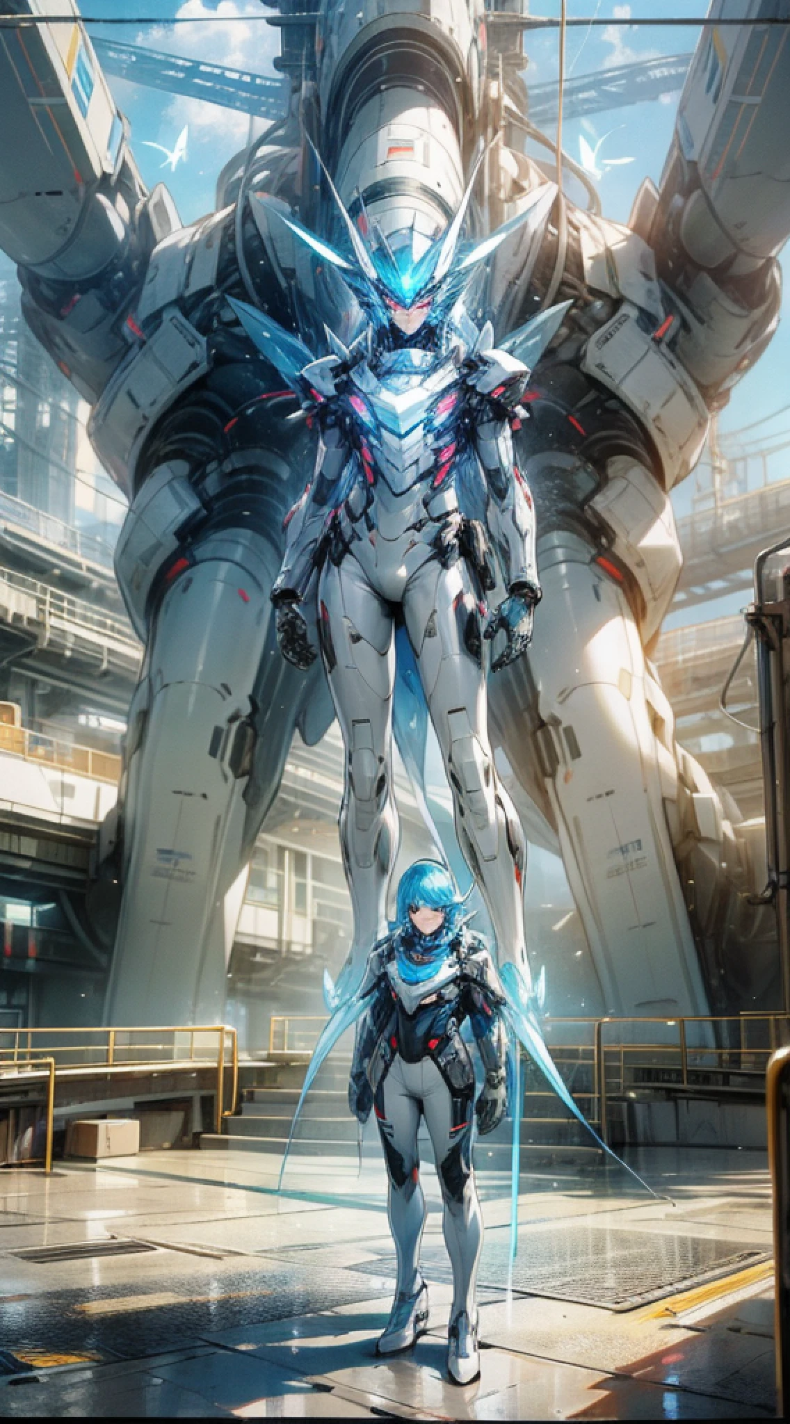 man in white clothes, suit and tailored pants, futuristic, in front of a large white technological ship in the background, technology, white is the predominant color, fluorescent blue butterflies in the landscape, lights, fluorescent colors, Full body + ultra, realistic, ultra realistic details, cinematic style Clear Light + full body, 8k, rendering, ultra detailed, side light, sunlight beauty, clear light --auto --s2