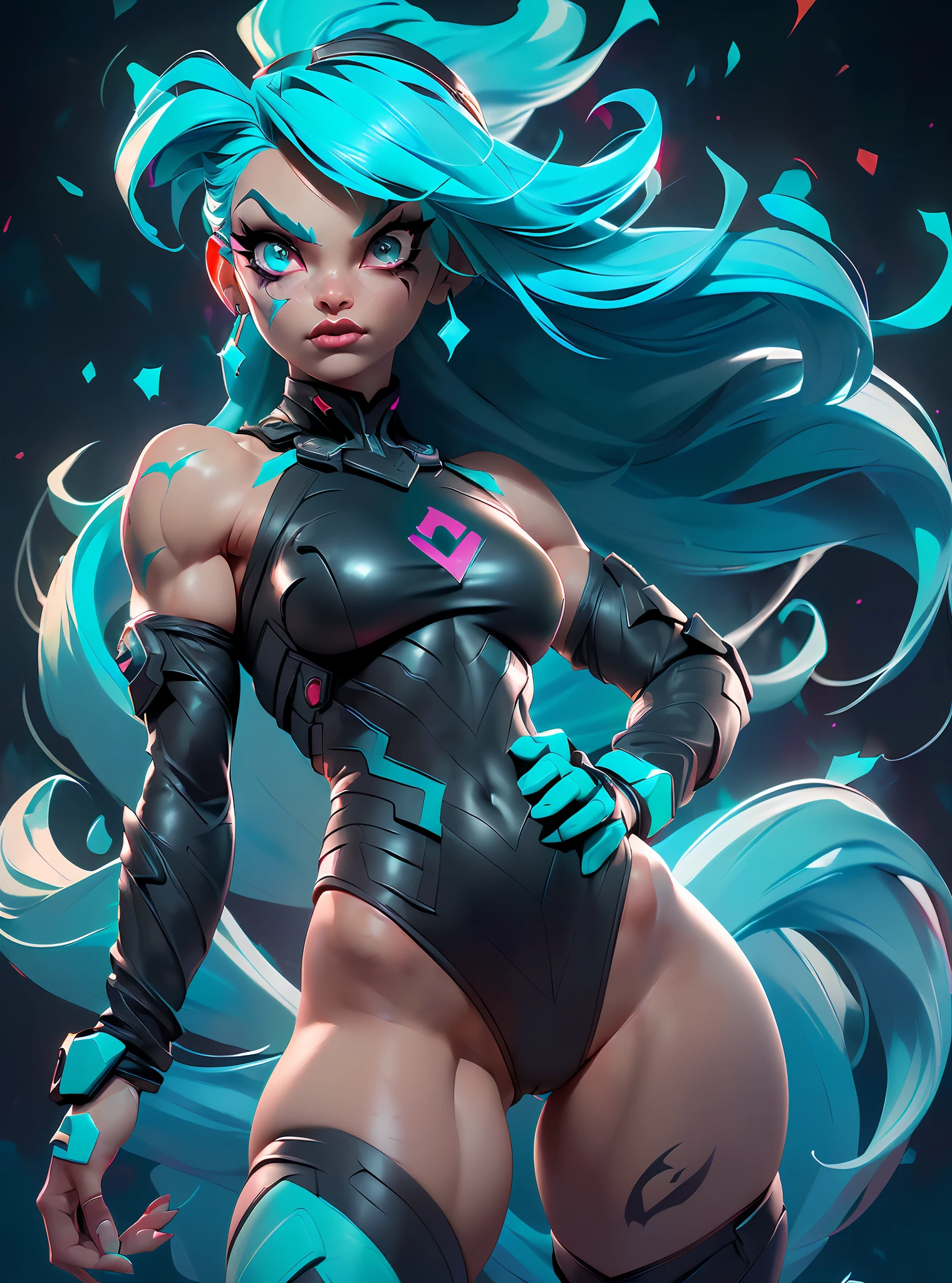 solo, girl with goth colors, (fit, muscular abs), She has ((turquoise hair))
(wears black thong, red pattern:1.2), (cameltoe)
detailed eyes, She has ((turquoise hair),
(clear background:1.35), (particles ,firefly, blue glowing):1.3,
photo-realistic, realistic hands, 8k HD,
(dark shadows, wide dynamic range, hdr, low light:1.2),