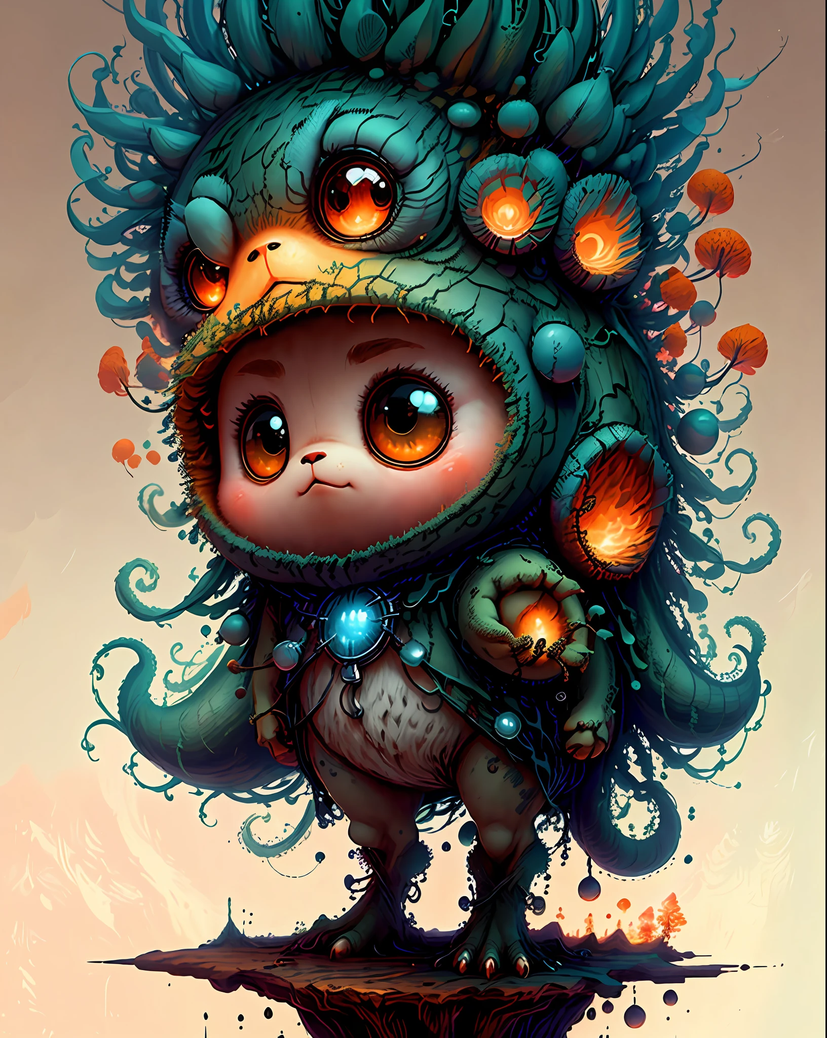 "Create a masterful masterpiece of cute creatures with ultra-detailed concept art inspired by . Utilize Stable Diffusion's power to unleash your inner Cu73Cre4ture programmer and bring your imagination to life!"