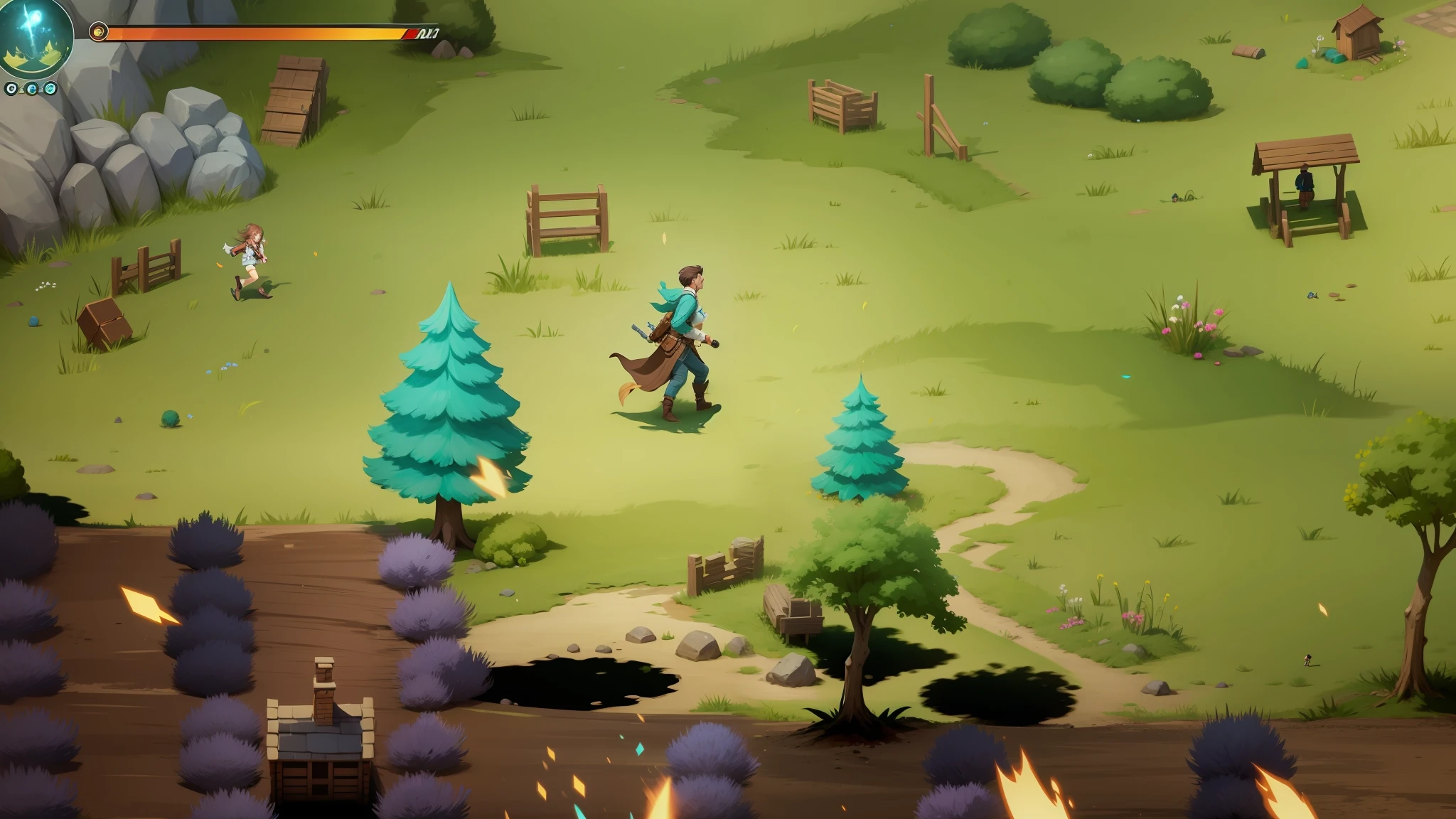 Character moving, 2d game, hight quality, details art