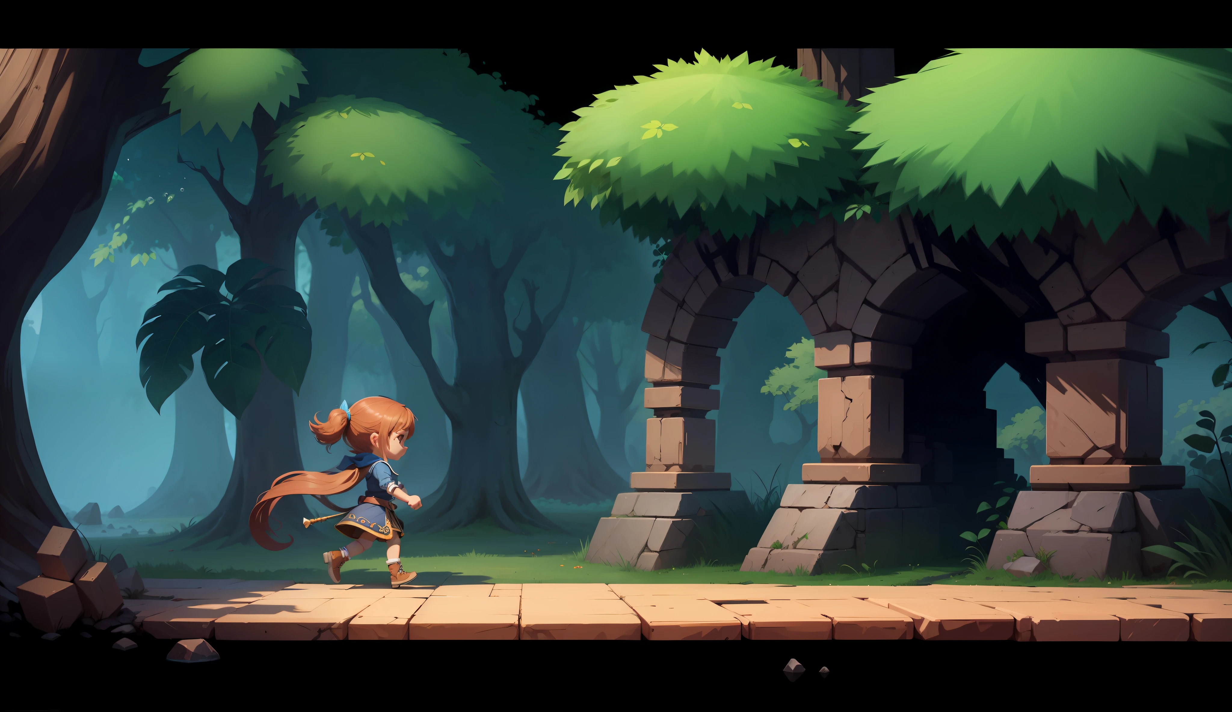 Character moving, 2d game, hight quality, details art