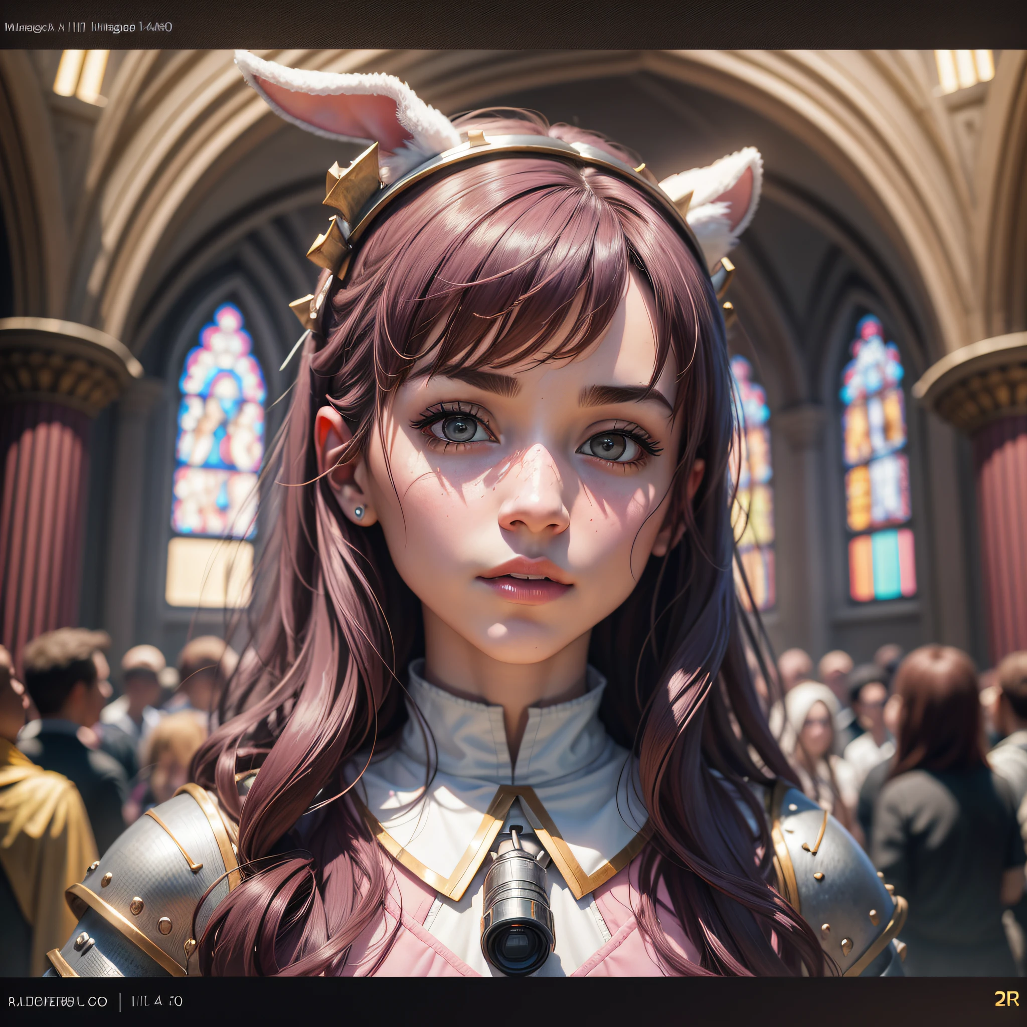 (pink background, ulzzangs, bunny girl,3girls),(Polaroid film:0.9),(masterpiece:1.2),(best quality:1.1), a woman dressed as a priest in a church, ((slim, petite)), photorealistic, photo, masterpiece, realistic, realism, photorealism, high contrast, photorealistic digital art trend in Artstation 8k HD high definition detailed realistic, detailed, skin texture, hyper detailed, realistic skin texture, armor, best quality, ultra high res, (photorealistic: 1.4),, high resolution, detailed, raw photo, sharp re, nikon d850 film stock photography 4 kodak portra 400 camera f1.6