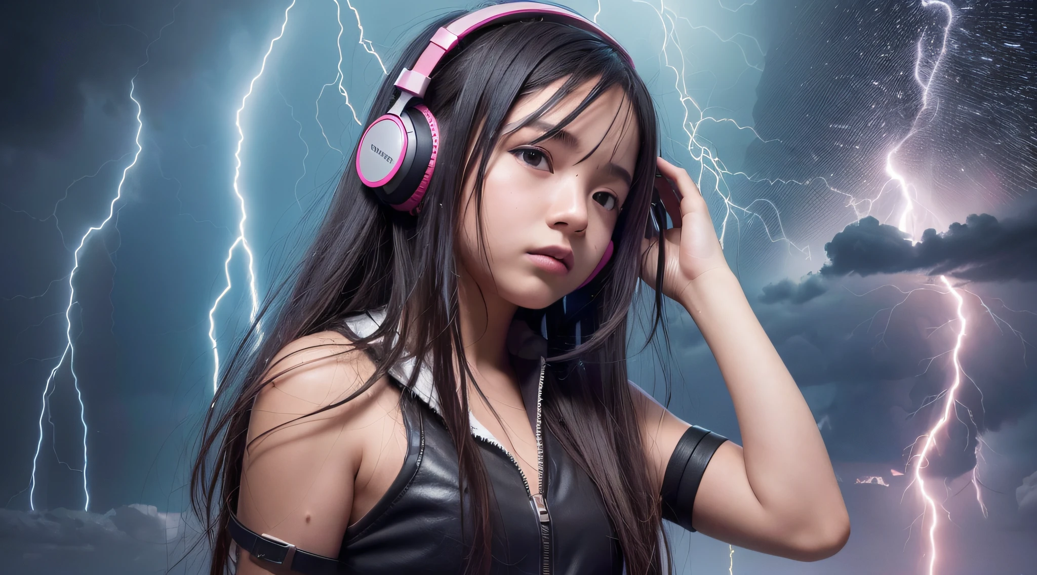 a 14 YEAR OLD GIRL Of headphones, lightning, with thunderstorms, thunderstorms, with lightning, crackling with lightning, lightning storms, thunderstorms, lightning storms, lightning!!!, effects of lightning, severe weather storms, electrical storm, lightning storm, detailed lighting and thunder, during a storm, in a lighting storm, thunderstorm, dark storms with lightning --auto --s2