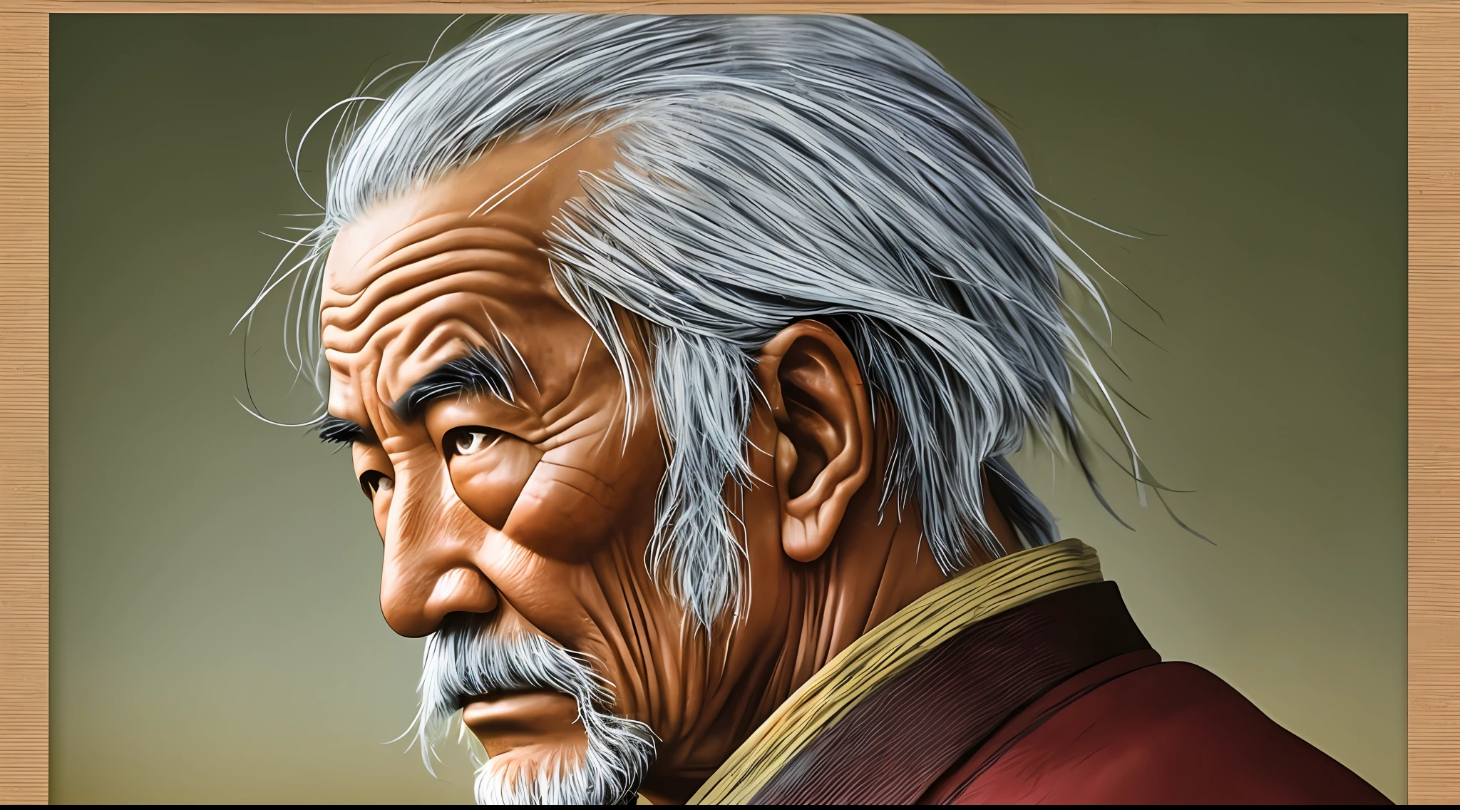 Old japanese man, warrior samurai, graying hair, japanese edo period, recovered photograph, (film grain:1.2), (disposable film:1.2), bad lighting, dim, --auto --s2