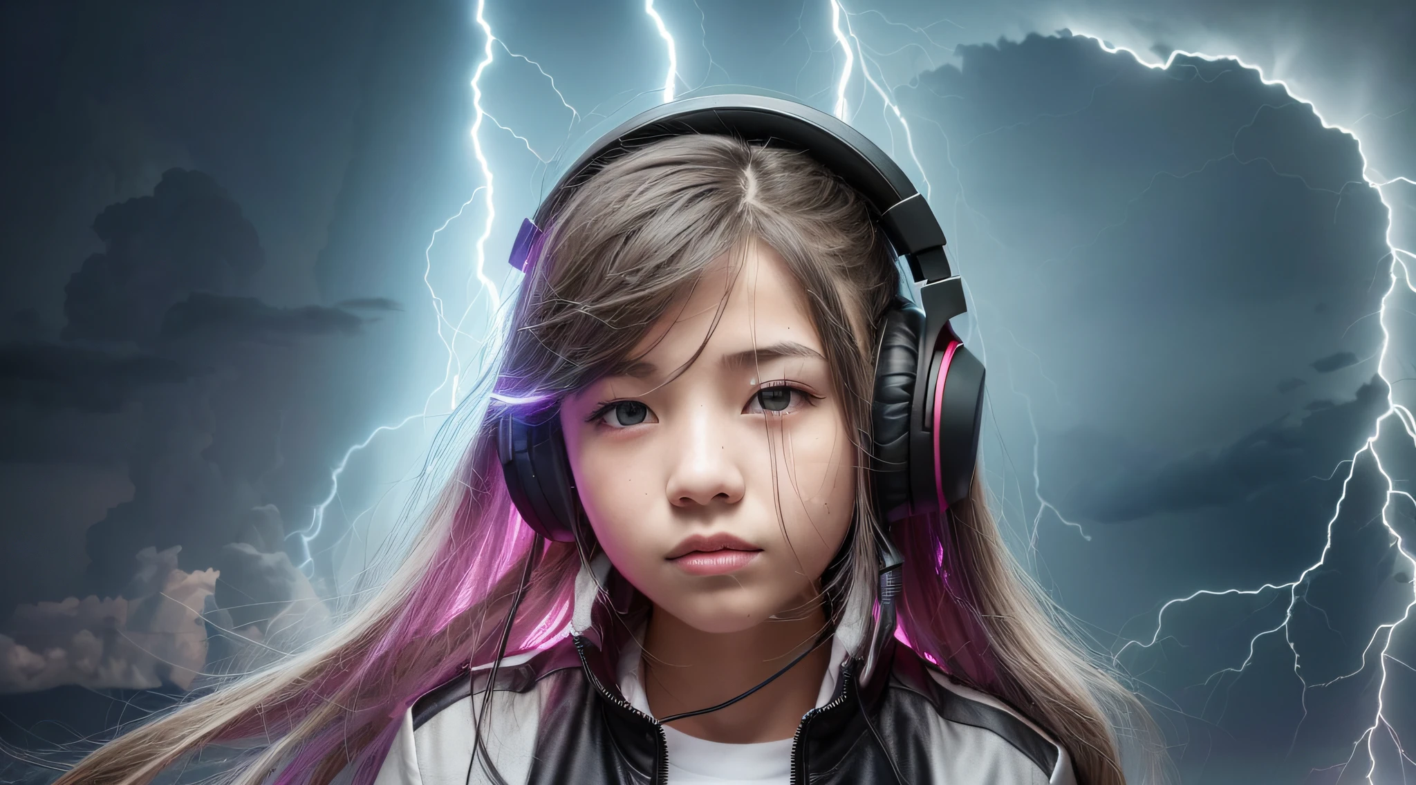 a 14 YEAR OLD GIRL Of headphones, lightning, with thunderstorms, thunderstorms, with lightning, crackling with lightning, lightning storms, thunderstorms, lightning storms, lightning!!!, effects of lightning, severe weather storms, electrical storm, lightning storm, detailed lighting and thunder, during a storm, in a lighting storm, thunderstorm, dark storms with lightning --auto --s2