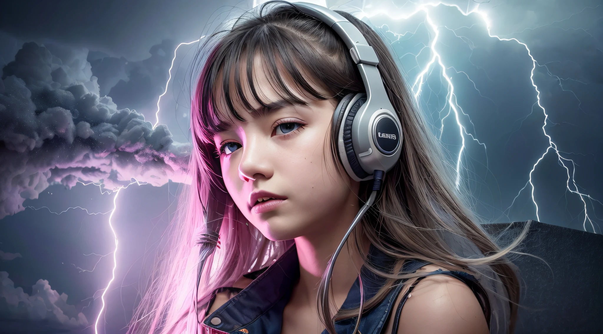 a 14 YEAR OLD GIRL Of headphones, lightning, with thunderstorms, thunderstorms, with lightning, crackling with lightning, lightning storms, thunderstorms, lightning storms, lightning!!!, effects of lightning, severe weather storms, electrical storm, lightning storm, detailed lighting and thunder, during a storm, in a lighting storm, thunderstorm, dark storms with lightning --auto --s2