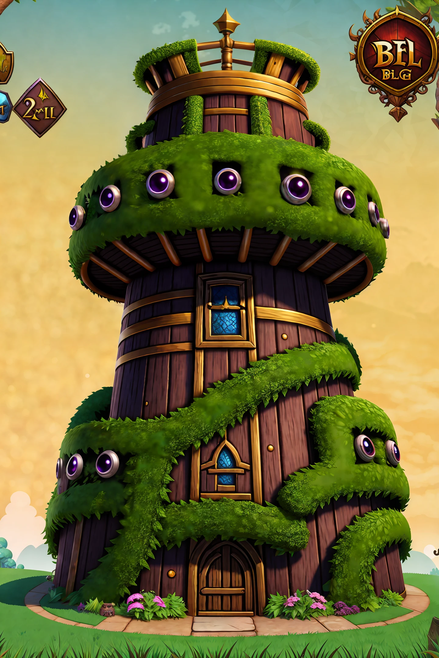 Monster bell, rpg game character, vines around, digitala rt