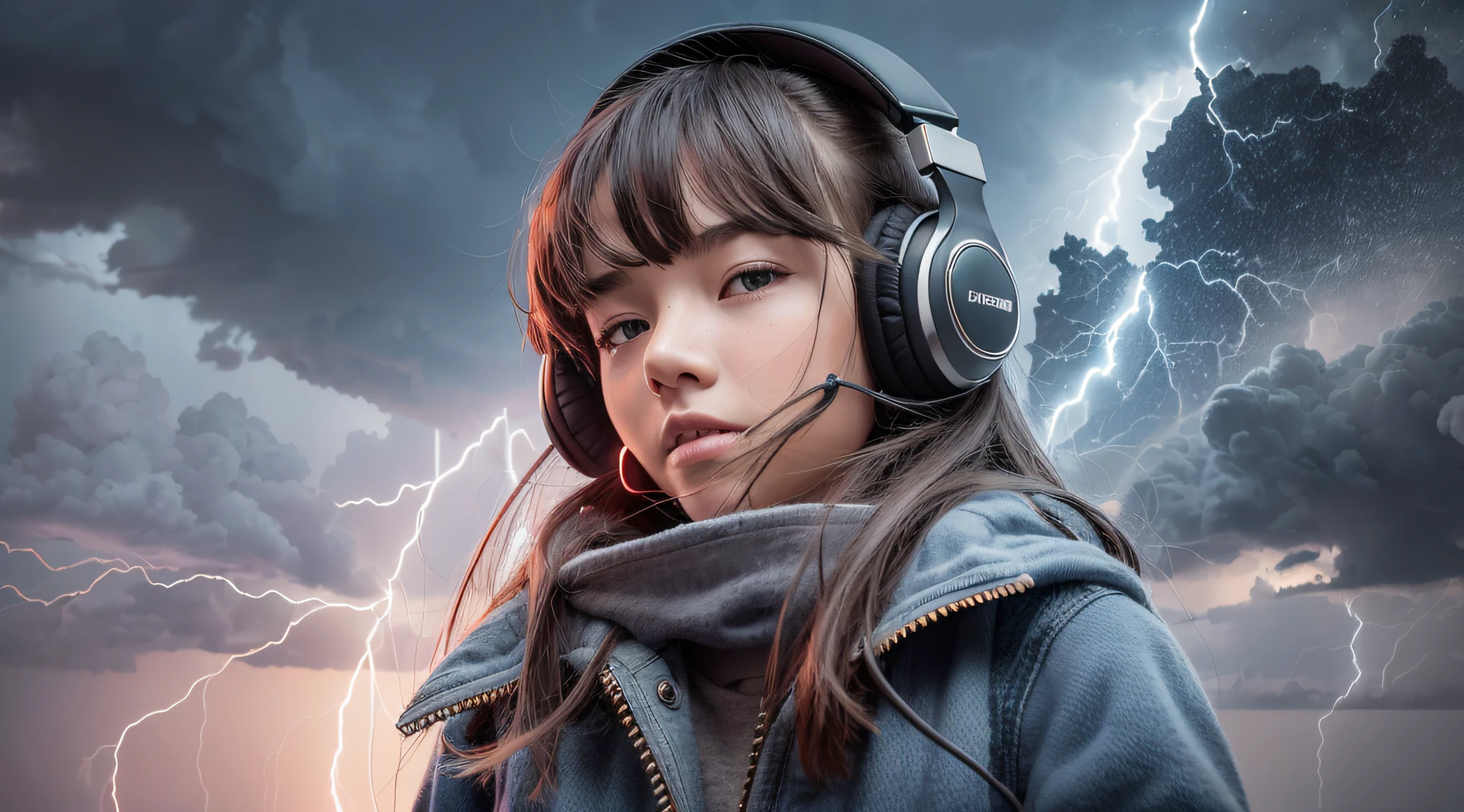 a 14 YEAR OLD GIRL Of headphones, lightning, with thunderstorms, thunderstorms, with lightning, crackling with lightning, lightning storms, thunderstorms, lightning storms, lightning!!!, effects of lightning, severe weather storms, electrical storm, lightning storm, detailed lighting and thunder, during a storm, in a lighting storm, thunderstorm, dark storms with lightning --auto --s2