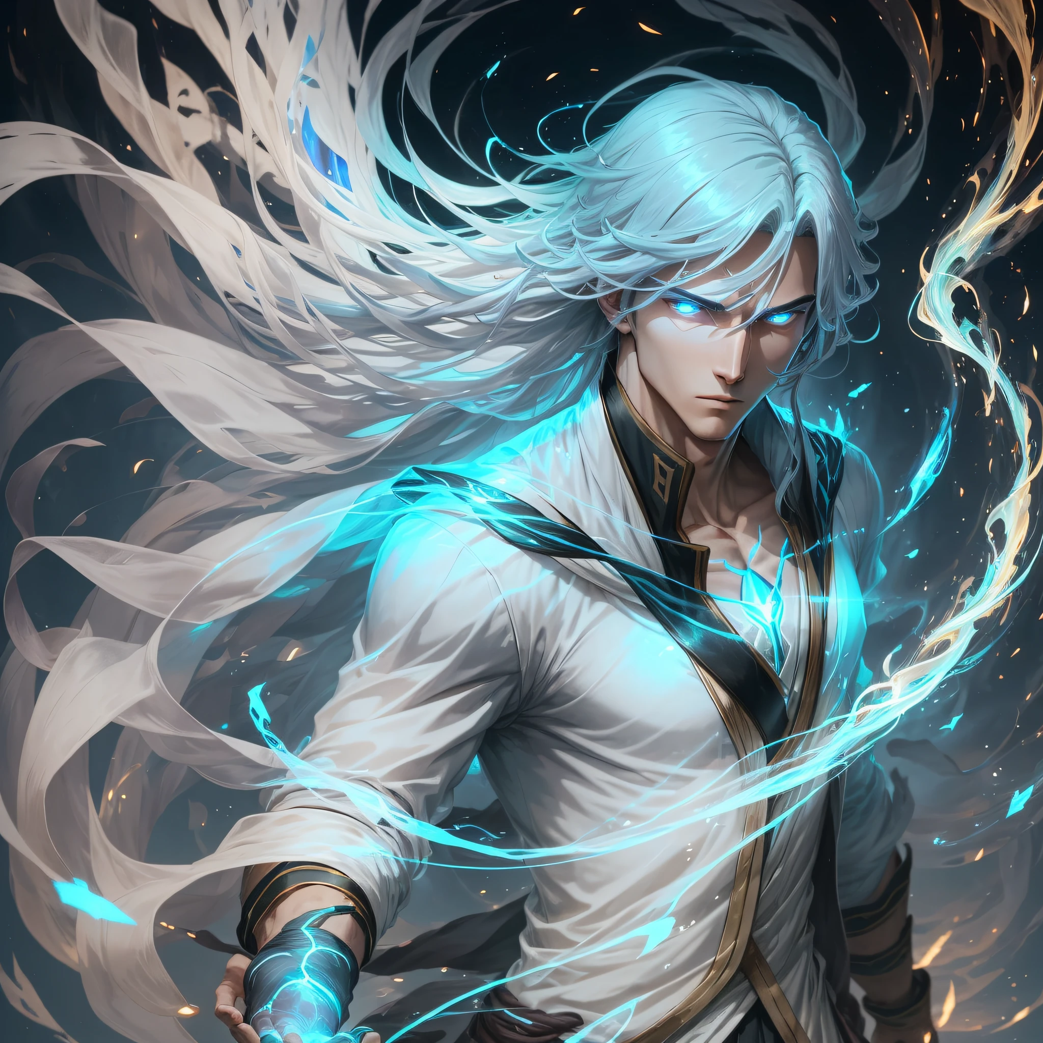 imagine a character who has the appearance of a slender, elegant human.
His body is almost transparent, displaying iridescent colors under the light.
His face is calm, with eyes that glow the color of the sky on a clear day.
His hair, like clouds, flows like the wind.
Use light fabrics that float around your body, similar to mist.
His hands are always surrounded by a light current of air.
His movement is light and smooth, almost imperceptible.
When he wields his power over the wind, his presence becomes unmistakable.