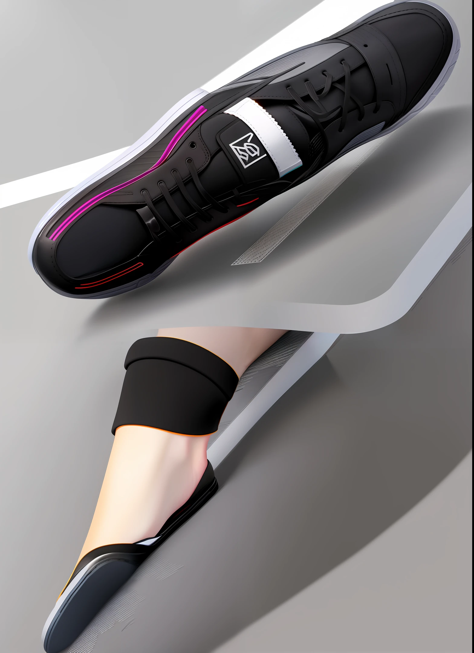 Create a minimalist and abstract logo of a shoe store, with the name "Step & style"