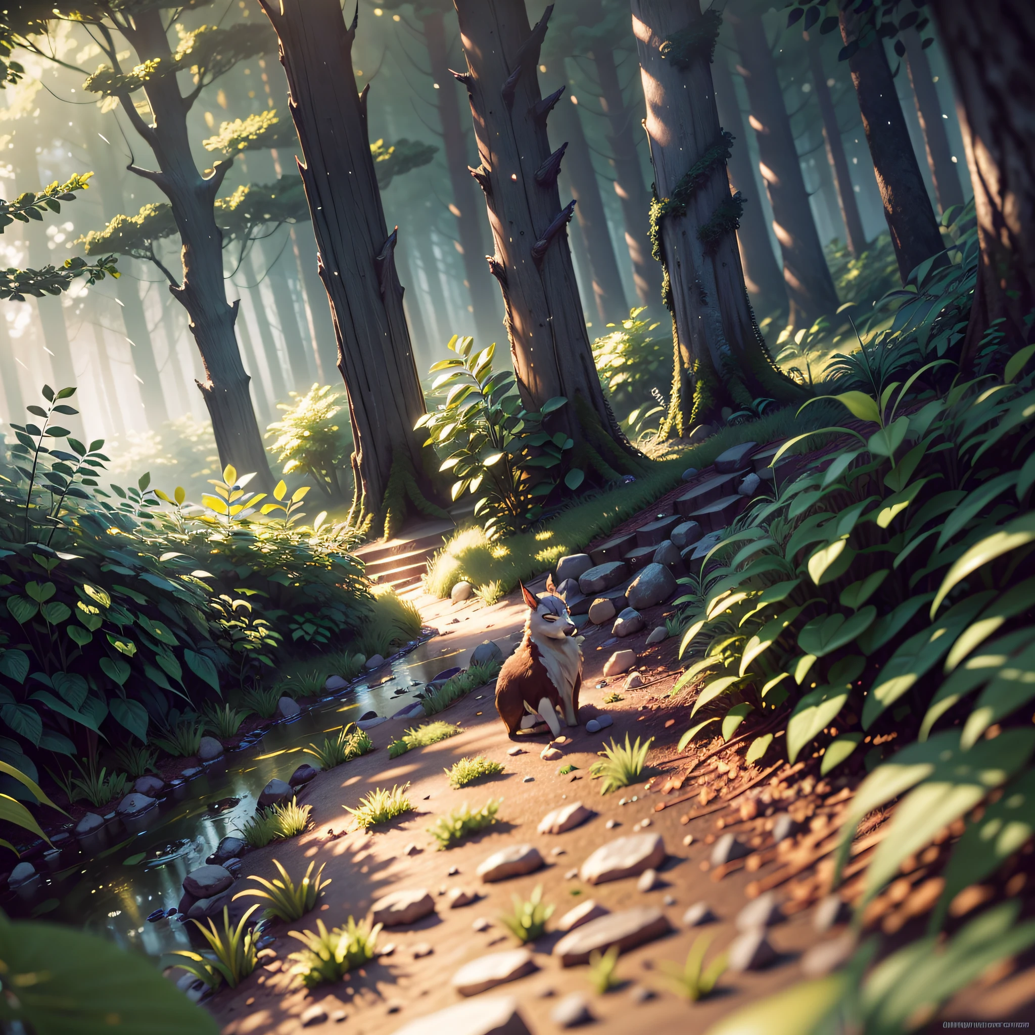 Masterpiece, best quality, (very detailed CG unified 8k wallpaper), dynamic lighting, (charming dark Night elf forest), dimly lit forest, meadow, bathed in dark and ethereal light, highlighting every intricate detail, adding dreamy quality to the scene, mysterious times, dreamy details, rainy weather, mysterious, warm and friendly atmosphere, atmospheric dust, Underground Scattering, Light Tracing, Depth of Field, Bokeh, Vivid Colors, Cinema-like hard Lighting, Realistic Shadows, Beautiful Glowing Details, Film, Octane rendering, Light Tracing, Concept Art, Reality, Unreal Engine 5