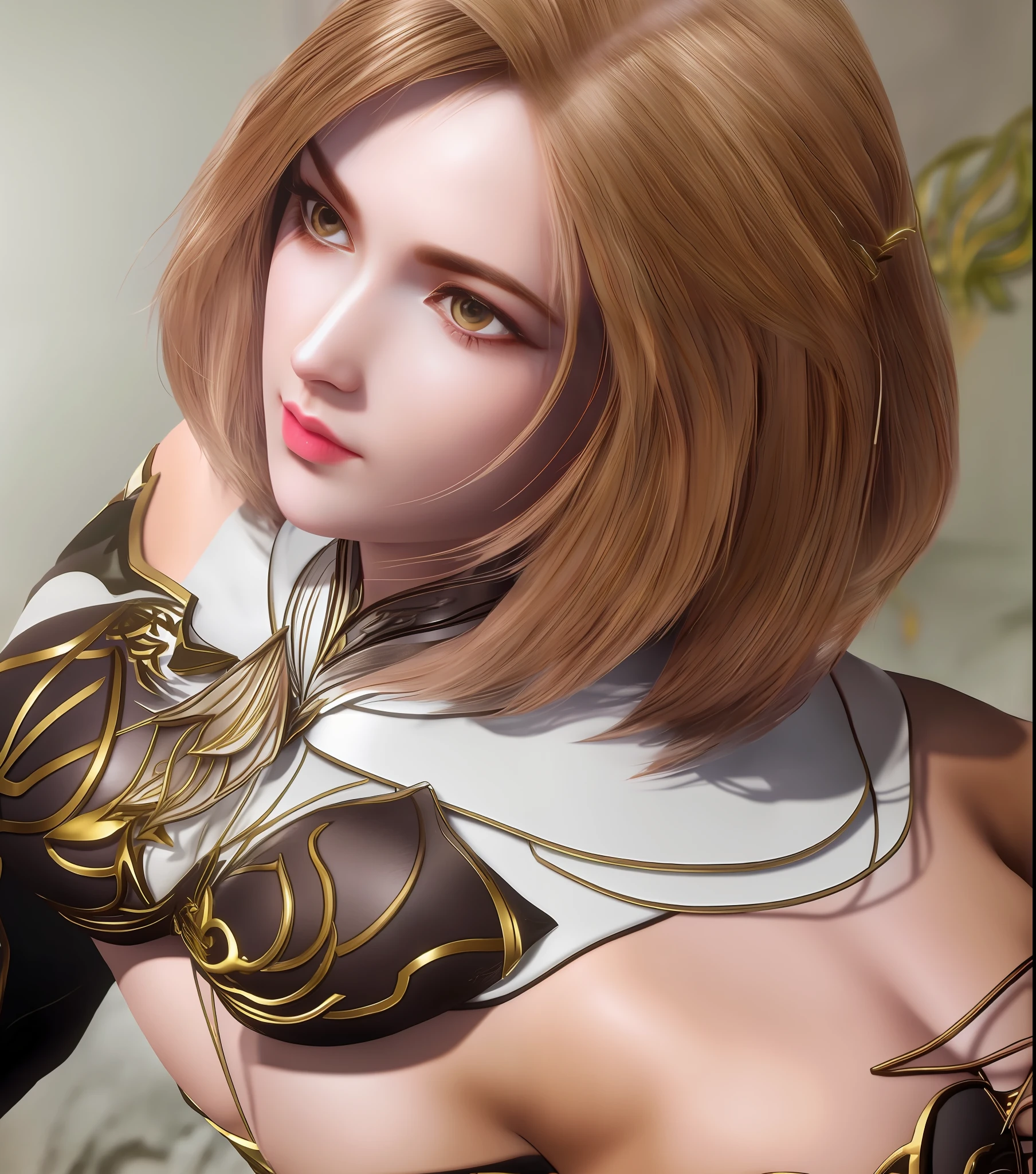 1 girl, solo exhibition, masterpiece, CG, 8k, original photo, image, simple background, (looking at camera: 1.2), (full body shooting: 1.2), standing, posing, ultra-detailed skin, (ultra-detailed face:1.2), (brown iris:1.3), eyelashes, black eyeliner, black eyeshadow, hair accessories, long hair, blonde, beautiful body, big breasts fat buttocks, detailed clothing, bikini, enchanting lying on bed