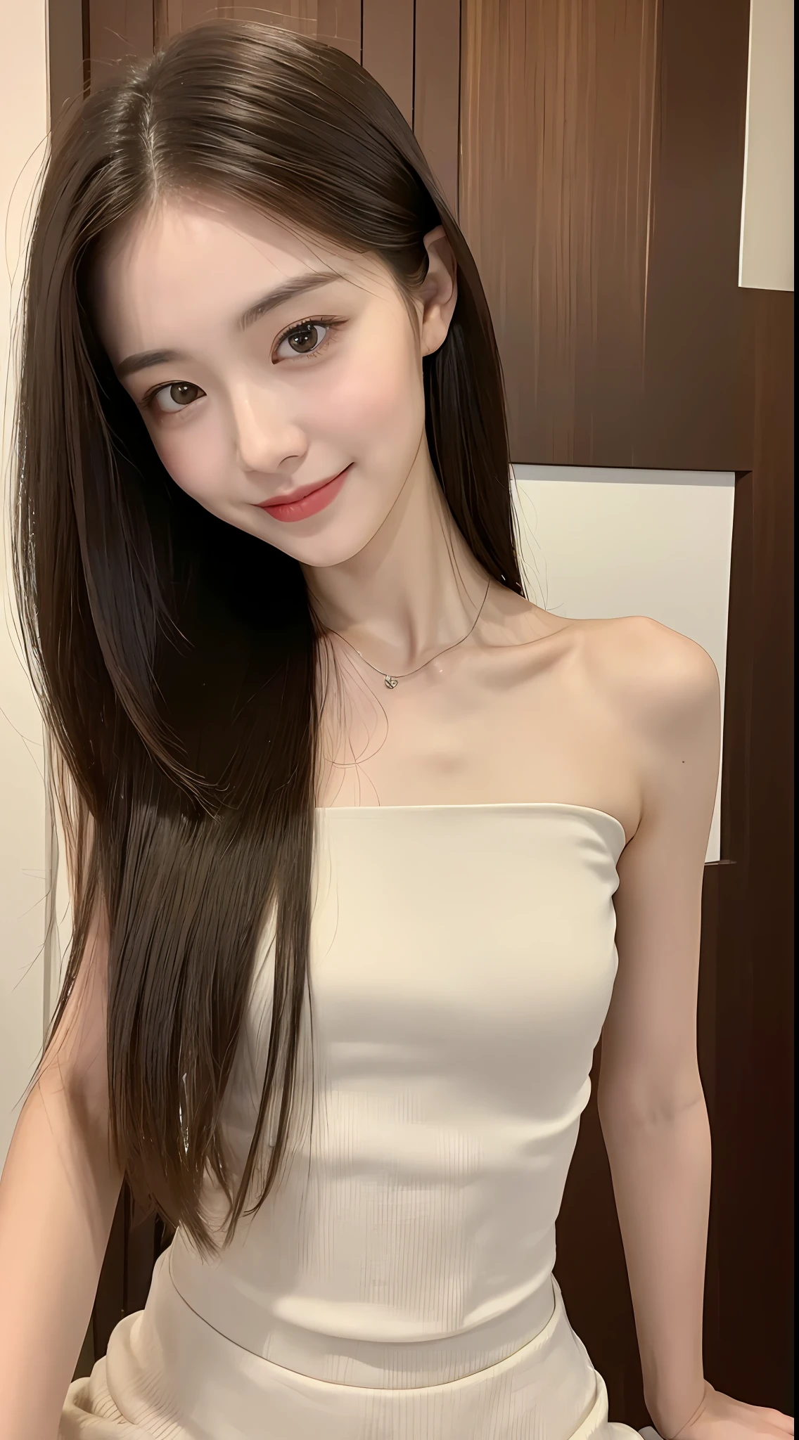 ((Top Quality, 8K, Masterpiece: 1.3)), 1 Girl, Slim Abs Beauty: 1.3, (Hairstyle Casual, Big: 1.2), Dress: 1.1, Super Slender Face, Delicate Eyes, Double Eyelids, Smile, Home,