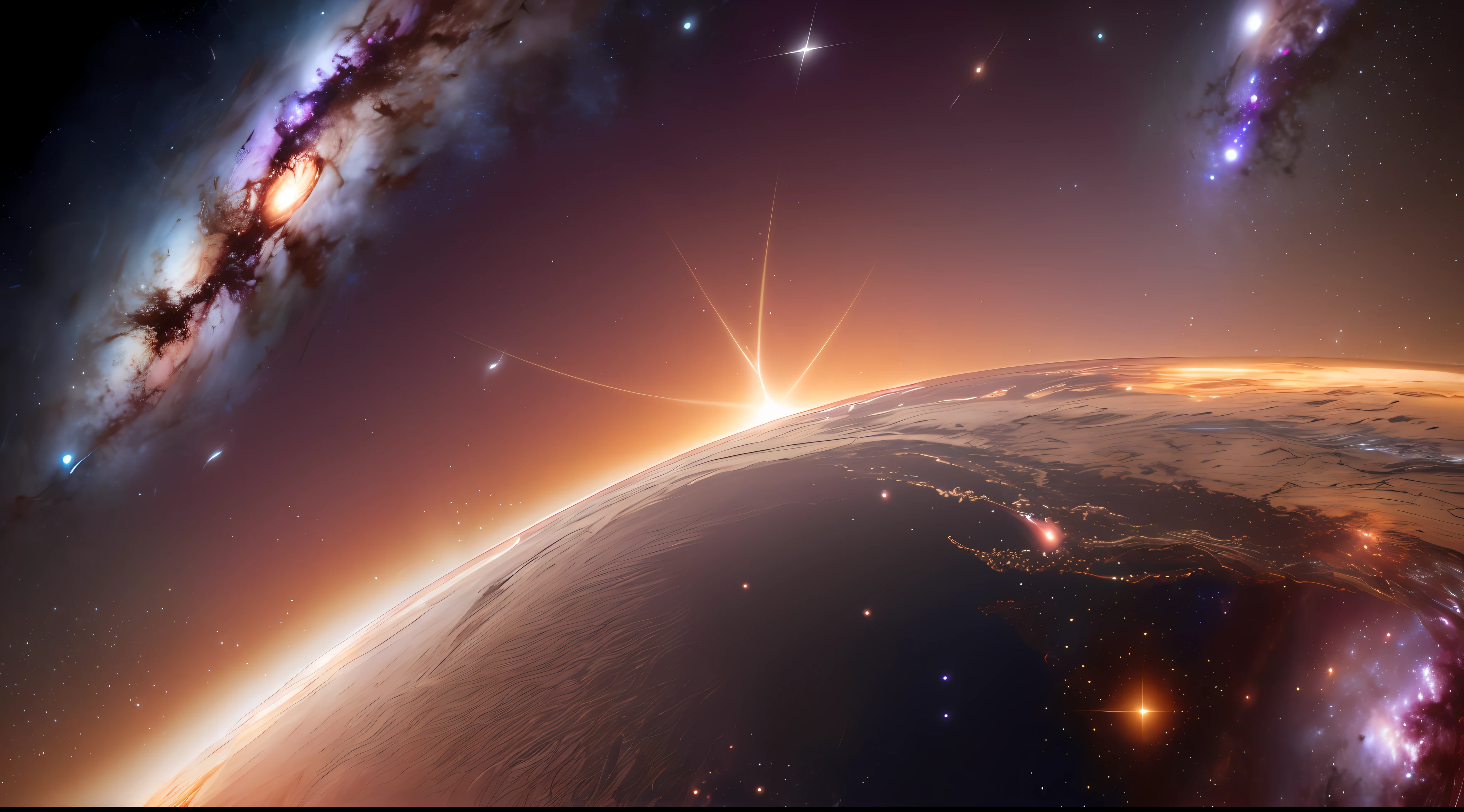 ((master)), ((best quality)), ultra-detailed CG unity 8k wallpaper, incredibly delicate and beautiful illustration, floating, high resolution, dynamic, ((1girl)), brown eyes, brown hair, astronaut cat, dark black background, stellar space, large white luminescent stars, a huge black hole in the background, colorful planets floating in a cosmic maelstrom.