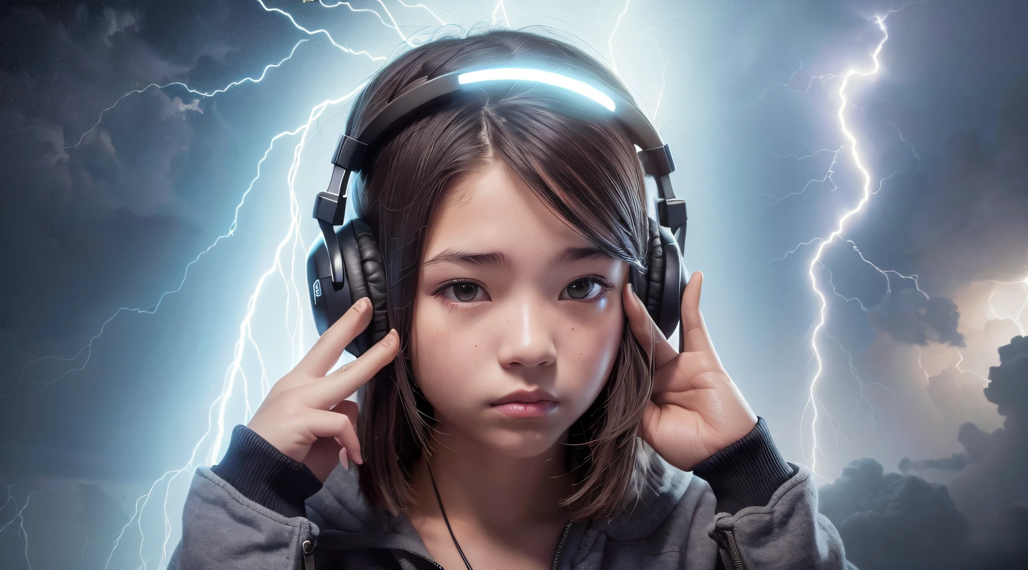 a 14 YEAR OLD GIRL Of headphones, lightning, with thunderstorms, thunderstorms, with lightning, crackling with lightning, lightning storms, thunderstorms, lightning storms, lightning!!!, effects of lightning, severe weather storms, electrical storm, lightning storm, detailed lighting and thunder, during a storm, in a lighting storm, thunderstorm, dark storms with lightning --auto --s2