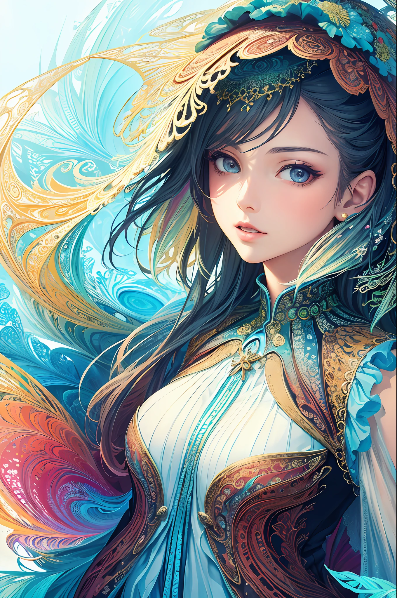 (masterpiece, top quality, best quality, official art, beautiful and aesthetic:1.2), (1girl), extreme detailed,(fractal art:1.3),colorful,highest detailed