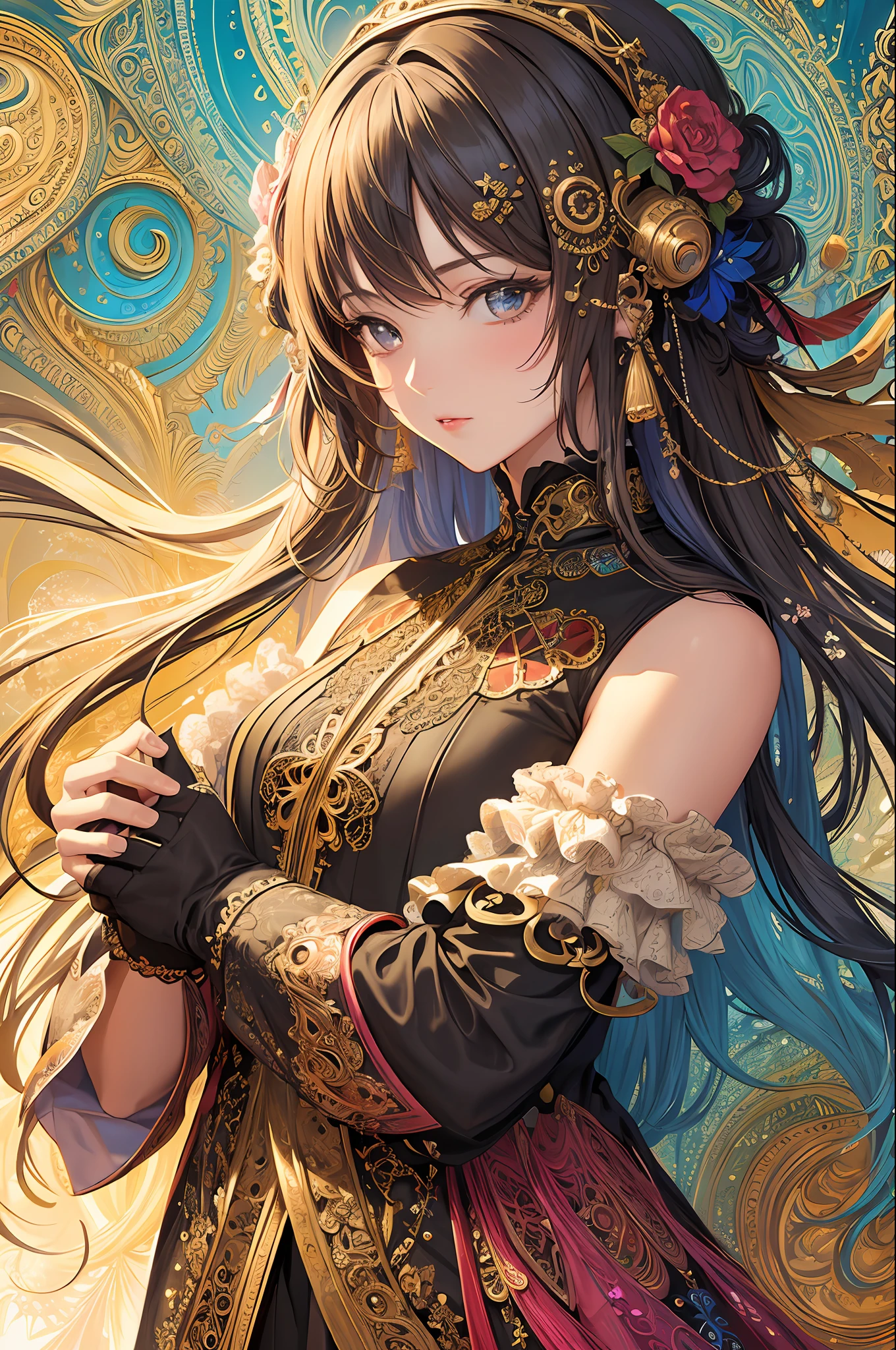 (masterpiece, top quality, best quality, official art, beautiful and aesthetic:1.2), (1girl), extreme detailed,(fractal art:1.3),colorful,highest detailed