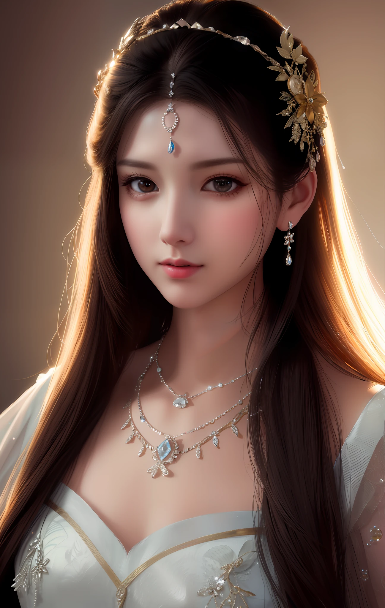 Best Quality, Masterpiece, High Resolution, 1girl, Porcelain Dress, Hair Accessories, Necklace, Jewelry, Beautiful Face, Physically, Tyndall Effect, Realistic, Dark Studio, Rim Lighting, Duotone Lighting, (High Detail Skin : 1.2), 8k uhd, dslr, soft light, high quality, volume light, candid, photo, high resolution, 4k, 8k, bokeh