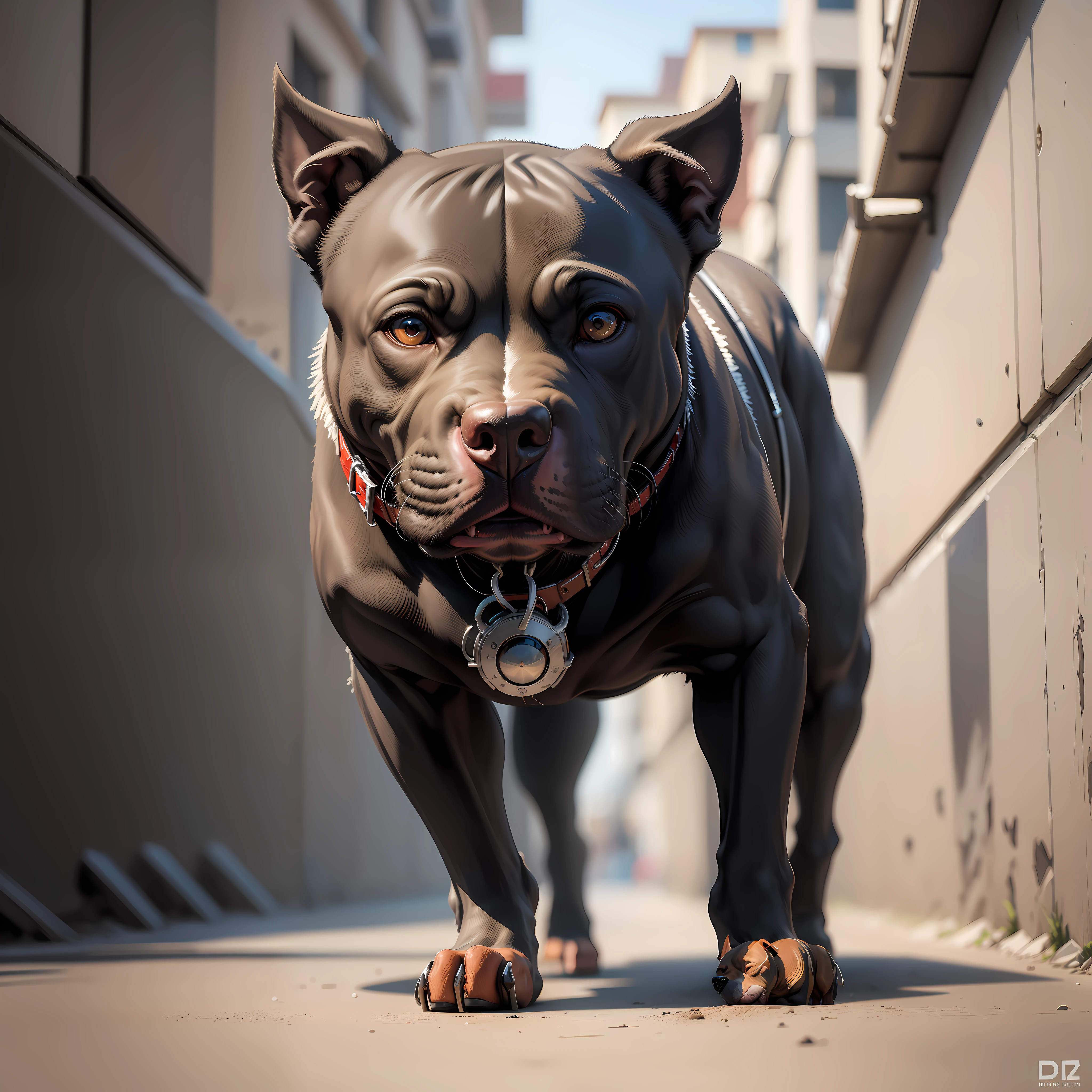 "((artwork)), best quality, ultra detailed, pitbull walking, rio de janeiro, waterfront, strong environment,' eyes on fire' '(eyes on fire)', black pitbull, diabolical, fear, authority, 8k resolution, GTA style, stylish,