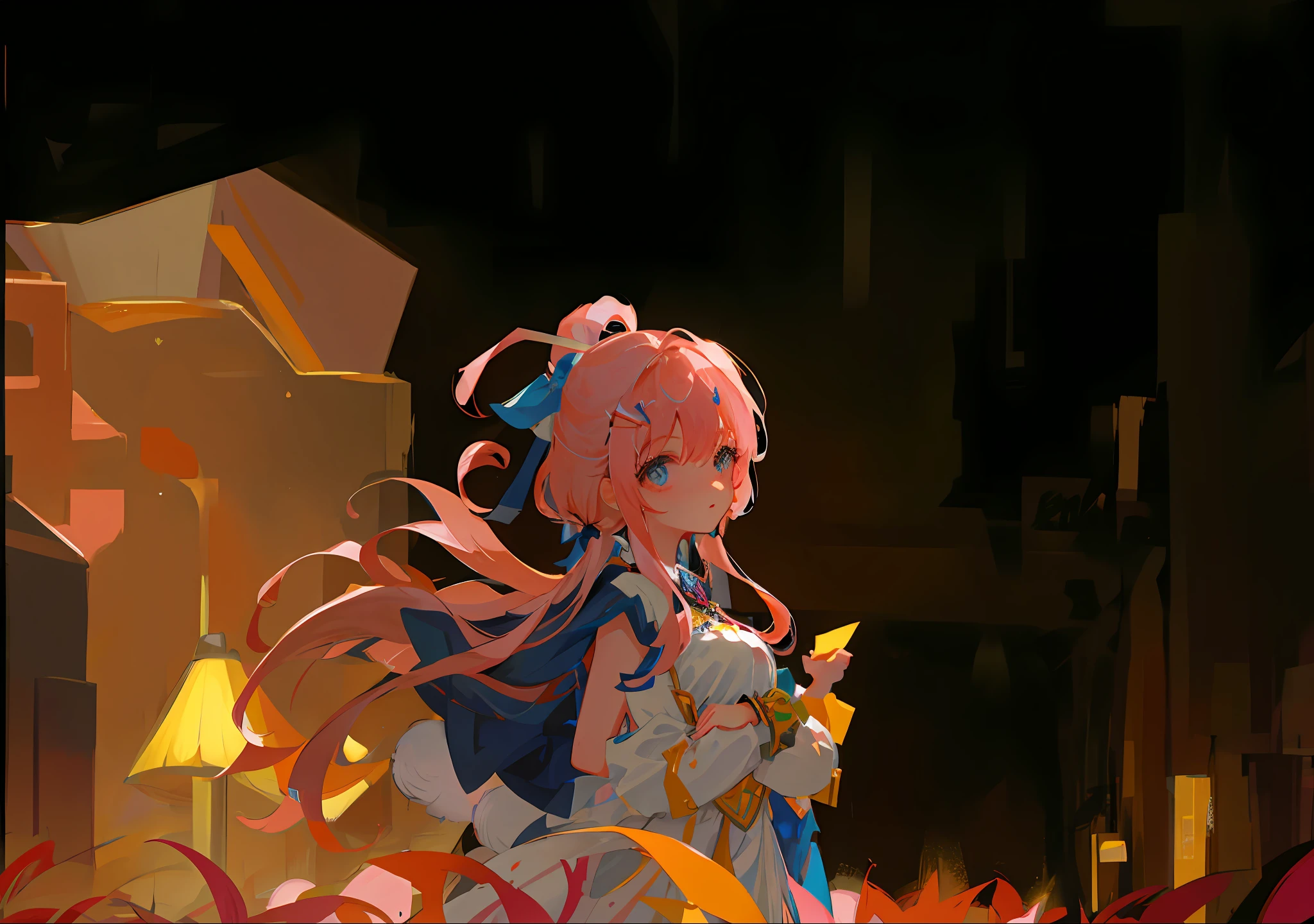 masterpiece, best quality, ultra-detailed, illustration,(1girl),beautiful detailed eyes, looking at viewer, close up, (breast focus), (arms behind back:1.2), pink hair, shy,Rabbit hairpins,naked