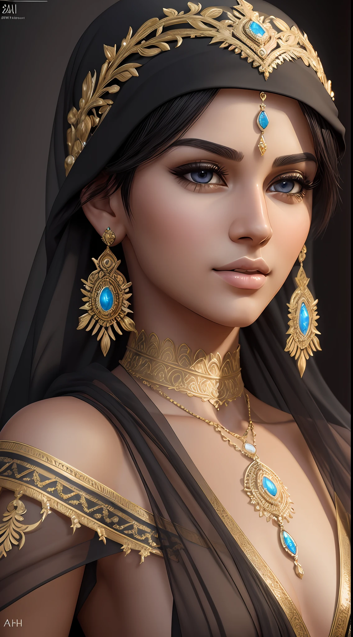 (masterpiece), high quality, ultra-realistic, hyper detailed CG character creation, (ah201), stunningly beautiful, highly detailed face, Swedish-Arabian fusion, ideal facial features, perfect eyes, short black hair, smooth skin, slender and graceful body
