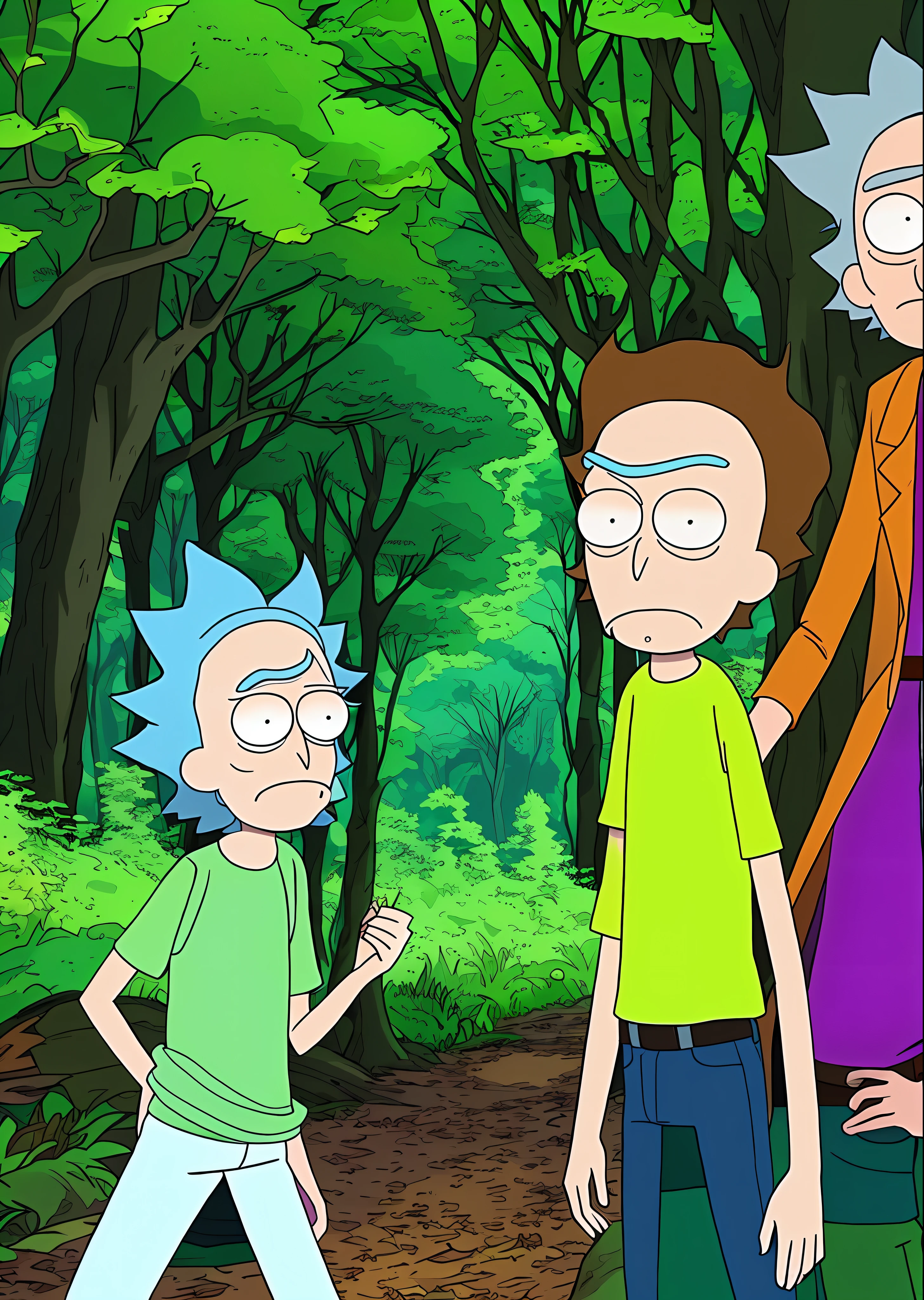 Rick and Morty in the woods