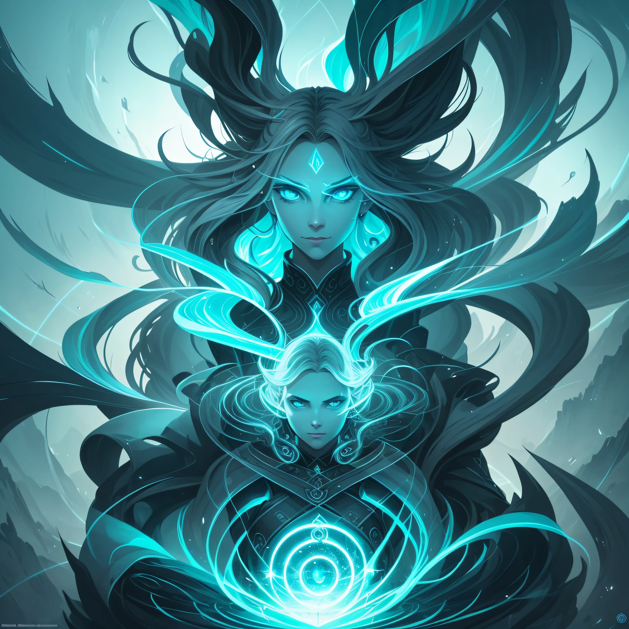 This entity is nearly invisible, looking more like a vortex of air than a solid being. She has the power to control the winds, creating breezes and gales.. epic fantasy digital, symmetrical concept art, a sinister fantasy illustration, symmetrical epic fantasy art, epic fantasy science fiction illustration, epic fantasy art style , epic anime artwork, fantasy RPG symmetrical portrayal, Anton Fadeev and Dan Mumford --auto --s2