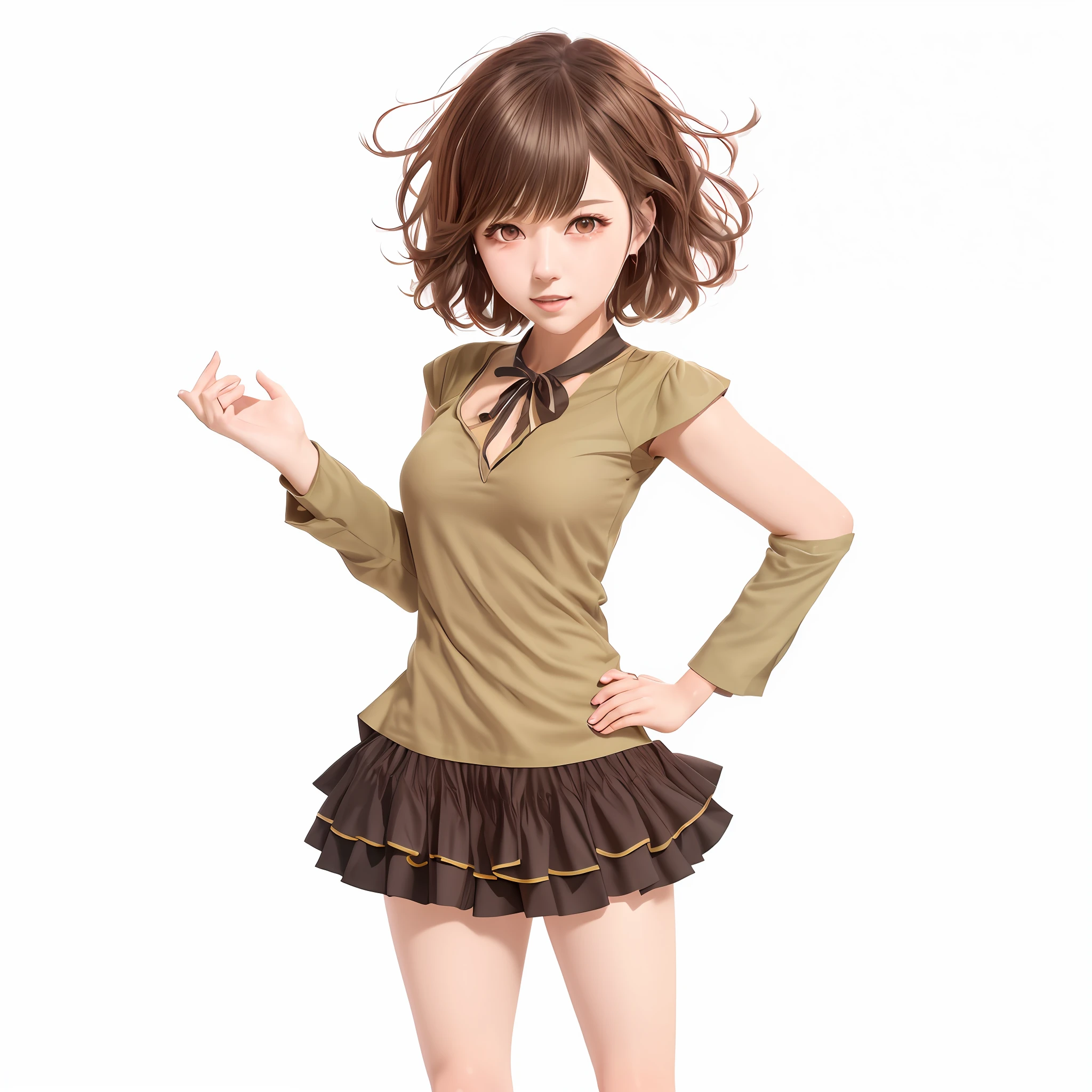 Deep forest, spark all around, anime girl in short skirt and shirt posing for photo, cute 3d anime girl rendering, April rendering, photorealistic anime girl rendering, Makoto, sayori, 3d anime girl, highly detailed character, female protagonist 👀: 8, anime style 3D, Anime VTuber Full Body Model, Octante Rendering