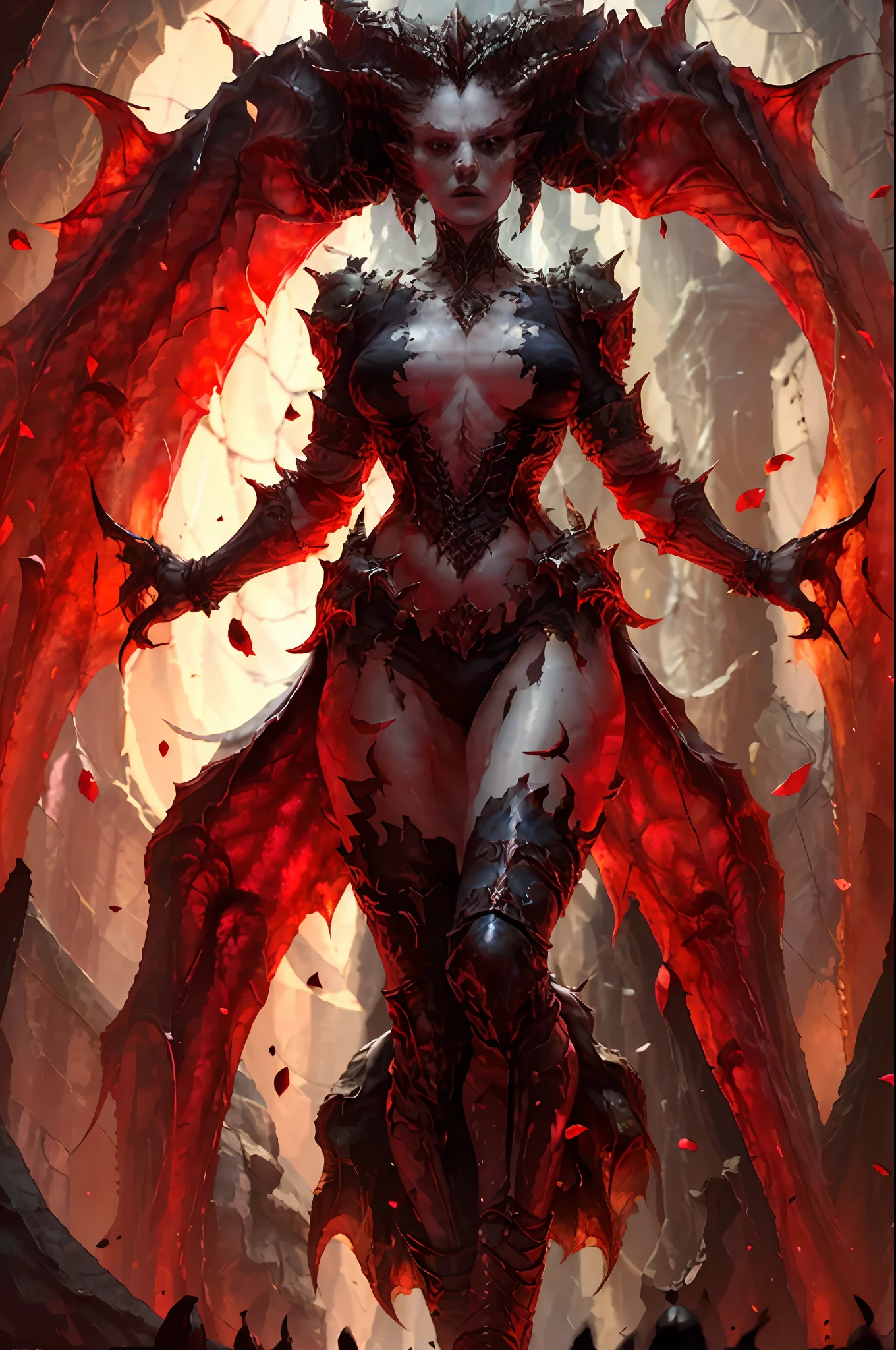 Lilith, realistic, photo of a woman walking towards the viewer dramatic red fire, dark humor, gore, intricate details, subsurface scattering, insanely detailed texture, textured skin, breasts, thin waist, hips, thigh, tight clothes, lewd clothes, masterpiece, best quality, ultra-detailed, texture, looking at the viewer, detailed eyes, detailed face, masterpiece, midnight, pubic hair, clear image, exposed neckline, bloom around lights, red tone,