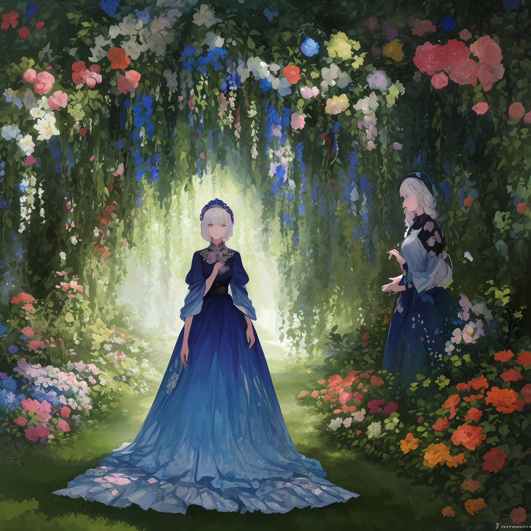 a painting of a tree with flowers and a person standing in the middle, lungs, dreamy illustration, dreamy painting of coronavirus, beautifully illustrated, by Zofia Stryjenska, by Katerina Wilczynski, by Adrienn Henczné Deák, by Meredith Dillman, by Anna Findlay, jen bartel, illutstration