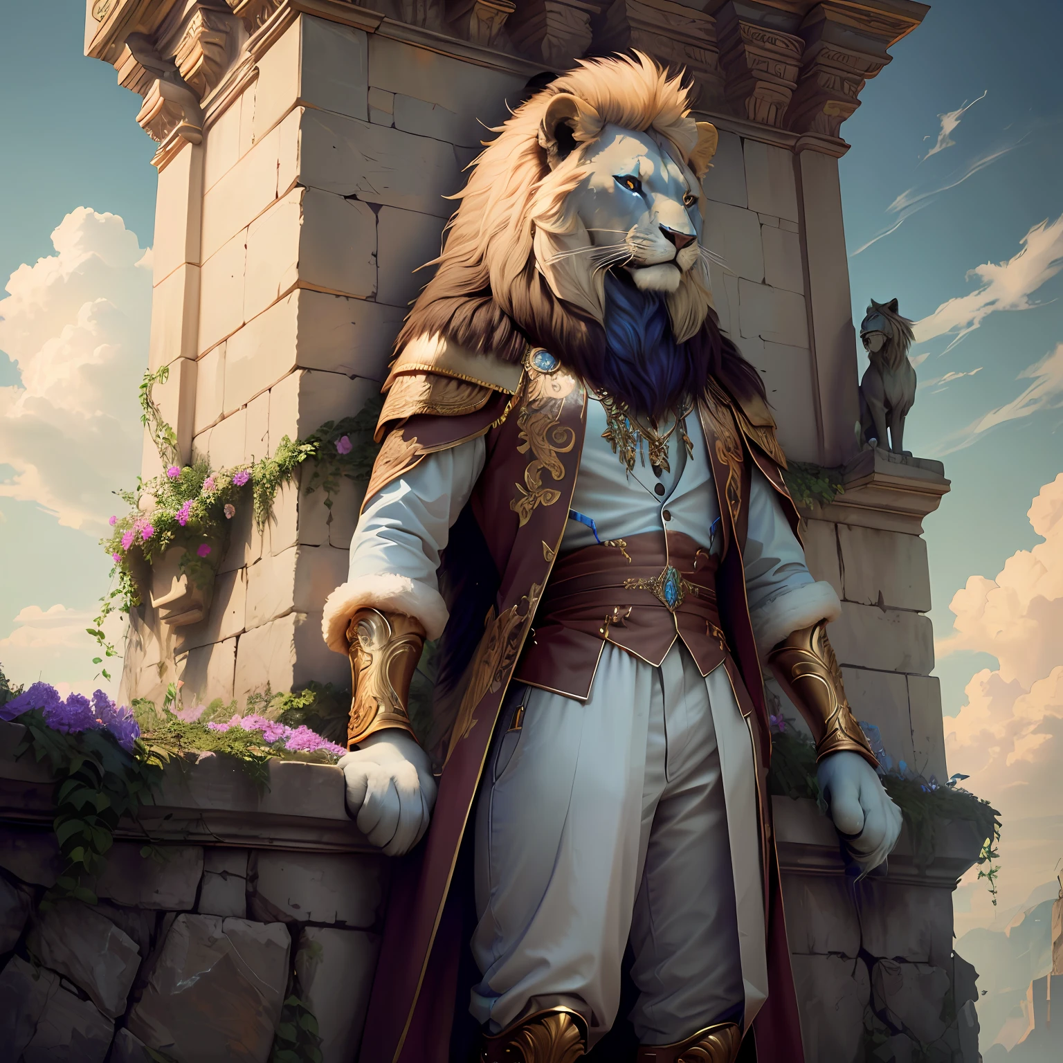 blue lion with dentures