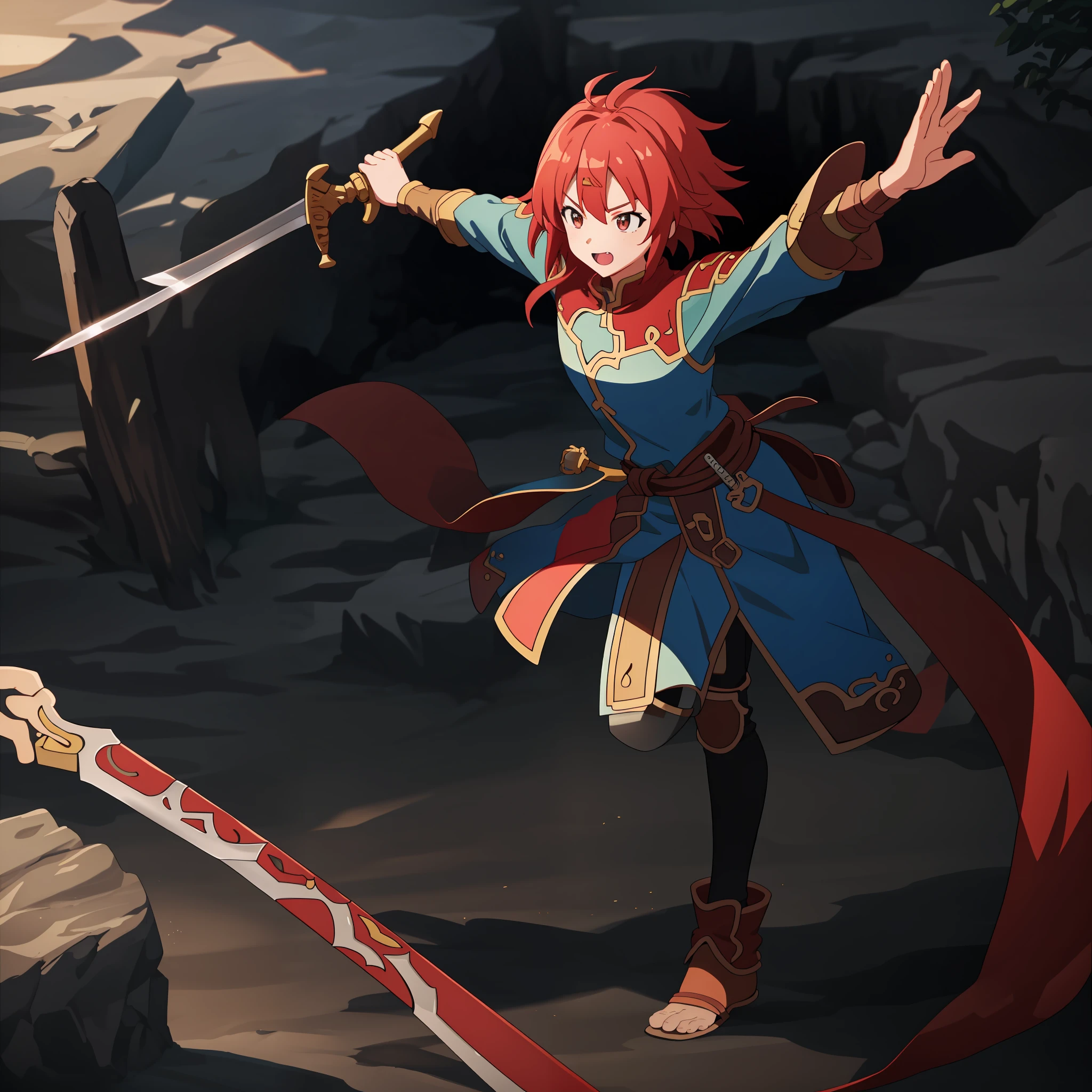 (dragon slaying:1),Get active, adventurer, Together with your reliable companions, you will have a grand adventure, armor, with sword, helmet, pants, (masterpiece),(best quality),8K, anime style,