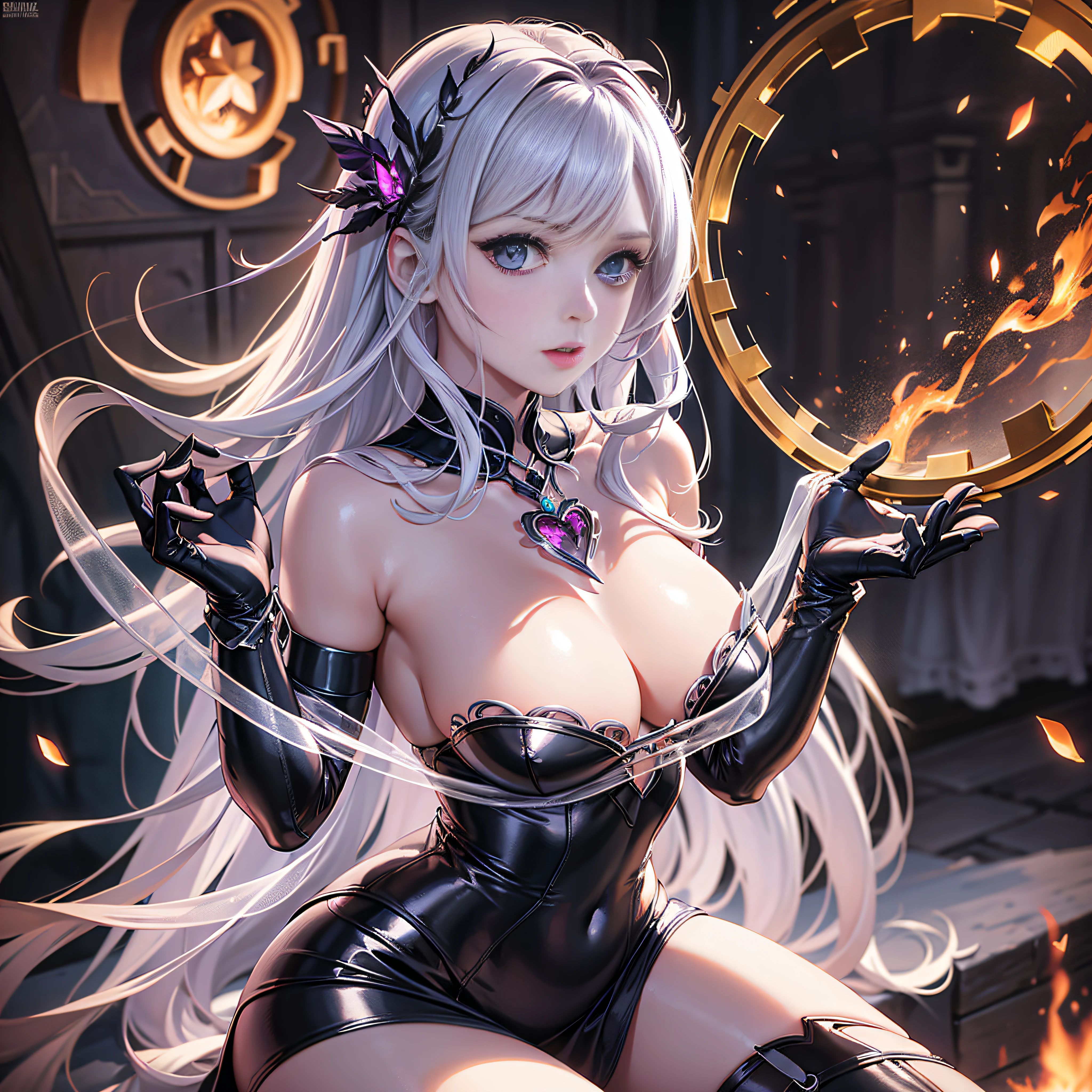 raw SunLight luminescence precise SLR Realism detail depth resolution perfection Ultra Octane made enhanced graduated UHD XT3 16K DSLR HDR UnrealEngine5 ultra pro-photorealistic 16k angle below a Will-o'-the-wisp equirectangular 360 Highres a magical wizard burning fire incandescent embers calciferous hearth "the travelling castle" incinerrates heart masterpieces aesthetic 16K Guweiz and James Jean by [(drawing by Willi Baumeister:1.1) (art by John T. Biggers:1.2): :17] CGSCOSITY tattoo, etc. A Necromancer Dark Style Vampire Tourmaline 16k "Wanda Maximoff" Throne Occult Crystalline 16k War Submit Devastated Temple Lava-retina-glass-transparent-reflective-reflective-mirror strike multi+shoot-plasmalight ruins DoF Elizabeth Olsen 27years muscular symmetrical bodies heavily dressed unity Cosplay 16K "Scarlet Witch" dazzling soft eyes glowing eyes effect tyndall delicate face open mouth teeth smile (detailed high skin: 1.3) Bokeh absurd 16k hairstyle short suave  dramatic bridaldress torn shoulders lace white shirt sleeves sneakers white lace best ratio four fingers and an inch Magic hands: 1.3 clavicles papillotes silk satin felt seam strange corsait skirt loose swinging spinel thick leather thighs covered garters revealing legs boots solid bulky fur black abundant short Indigo thick  imposing fullbodye heart armor "Heavy Metal" metallic 16k magic flat cutlery opal copper strips chainmail chrome ruby 